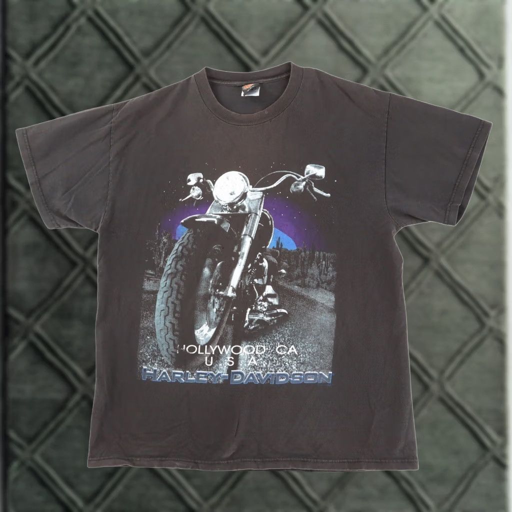Harley Davidson VINTAGE Harley-Davidson Shirt Mens L Black Logo Hollywood California Biker Motorcycle 90s Size US L / EU 52-54 / 3 - 1 Thumbnail