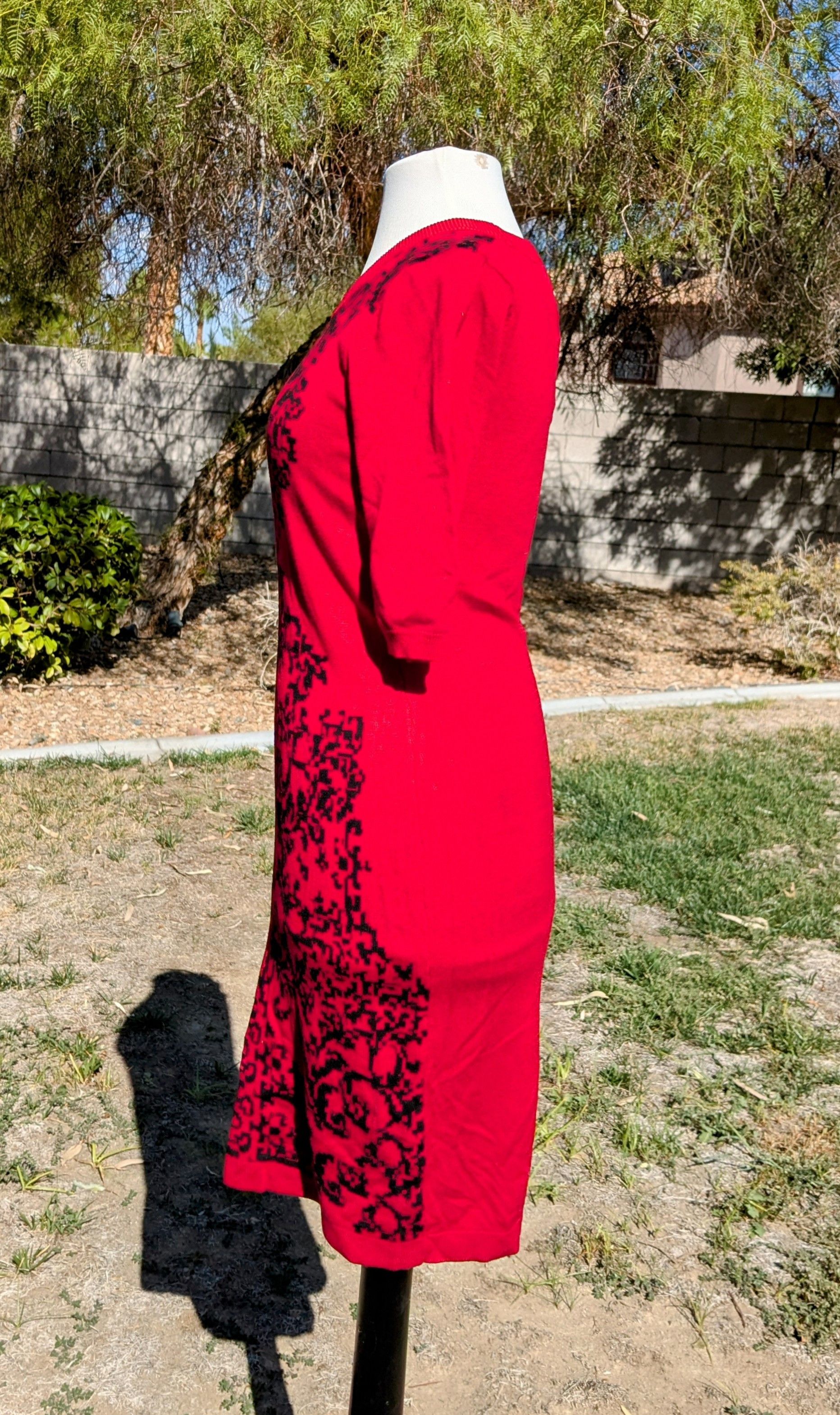 Other Allison Brittney Rayon 3/4 Sleeves Fit & Flare Dress Size M / US 6-8 / IT 42-44 - 2 Thumbnail
