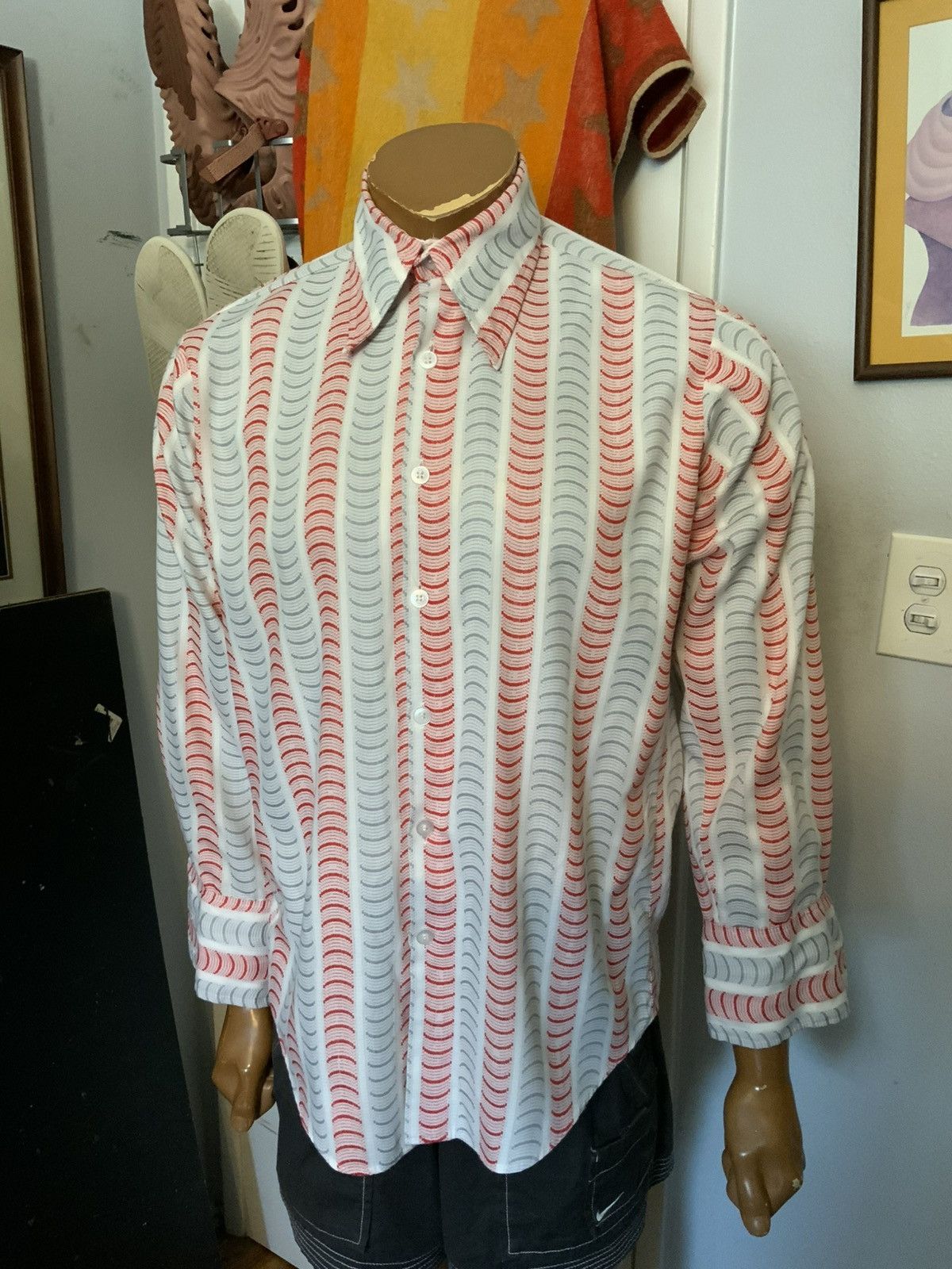 Vintage Vintage 60s 70s Kingly Fifth Avenue Mod Atomic Button Shirt Size US M / EU 48-50 / 2 - 8 Thumbnail