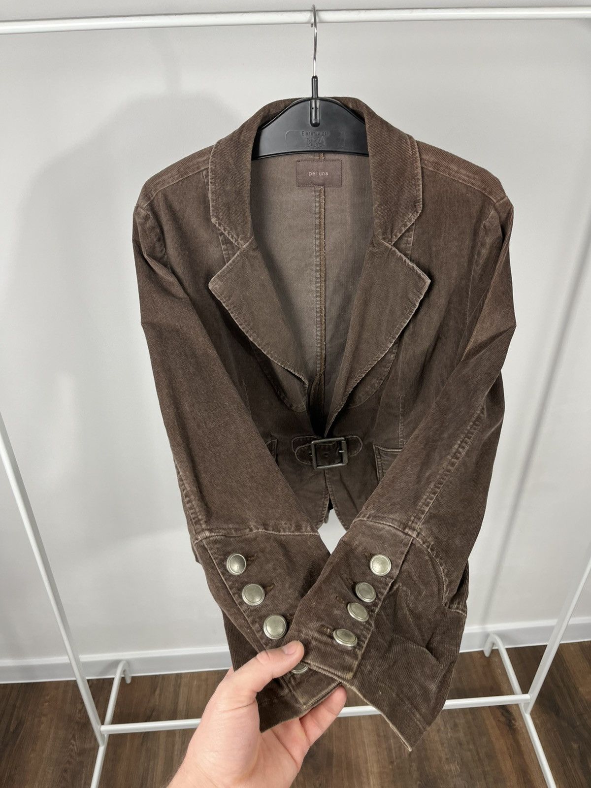 Other Vintage Brown Corduroy Womens Jacket Belted Blazer Size M / US 6-8 / IT 42-44 - 9 Thumbnail