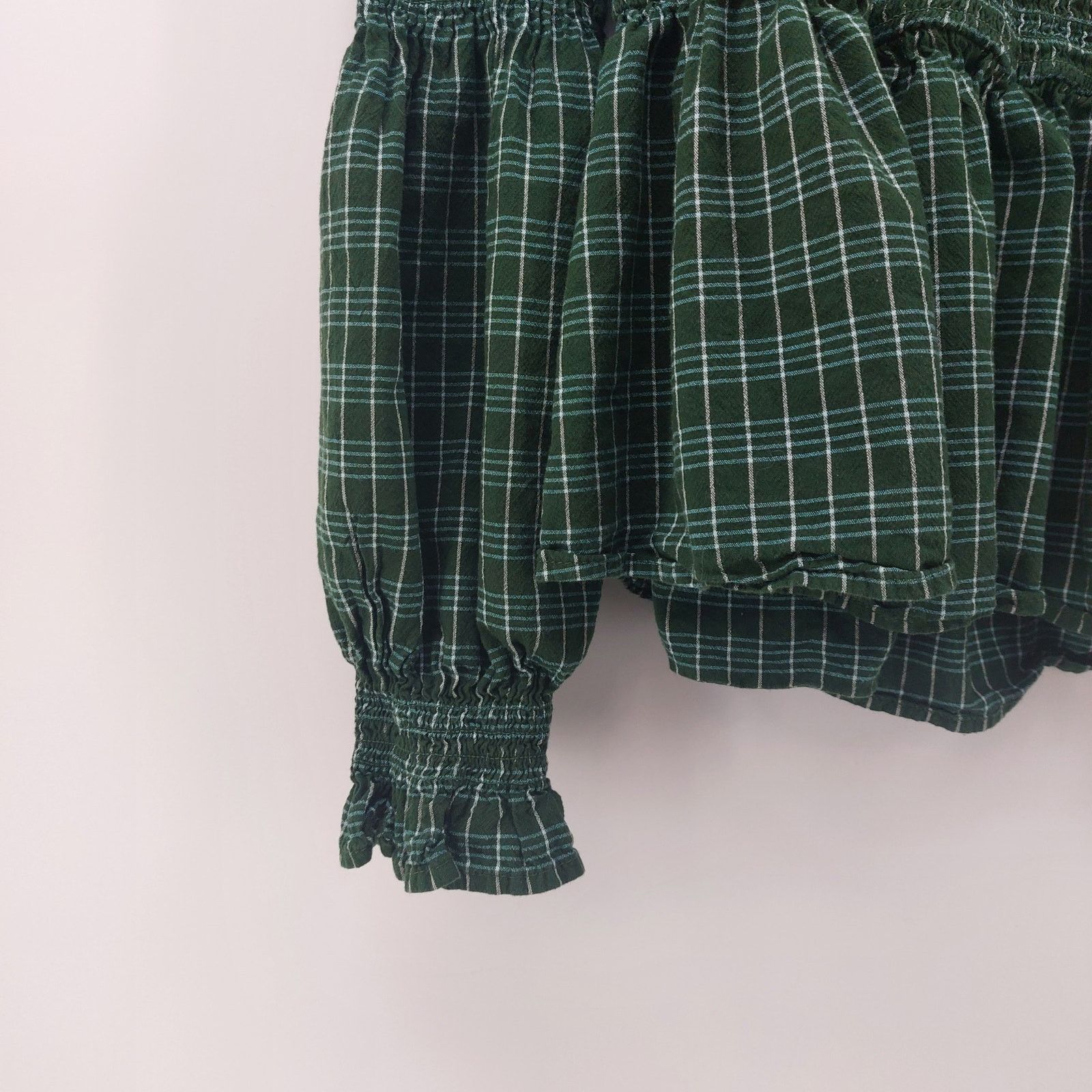 Other Universal Thread Green Plaid Women's Top Puffy Sleeves XS Size XS / US 0-2 / IT 36-38 - 5 Thumbnail