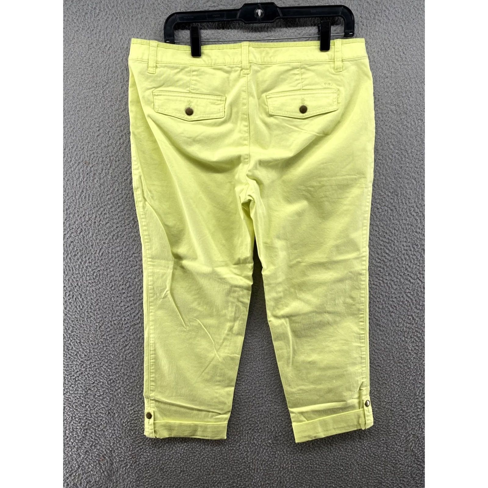 Tommy Hilfiger Tommy Hilfiger Womens Pants Neon Lime Green Roll Up Tab 12 Denim Cotton 90s City Hip Hop Logo Casual Workwear Pants Womens Size 34" / US 12 / IT 48 - 6 Thumbnail