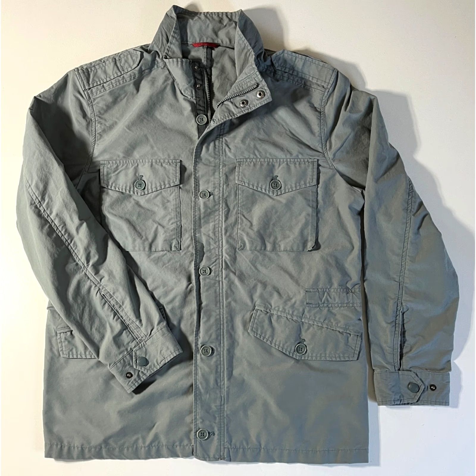 UNTUCKit VINTAGE UNTUCKit Men's Vintner Field Jacket 40865 XL Gray Canvas Cotton Blend Lightweight Pockets Casual Fall/Spring Mens Jacket Size US XL / EU 56 / 4 - 5 Thumbnail