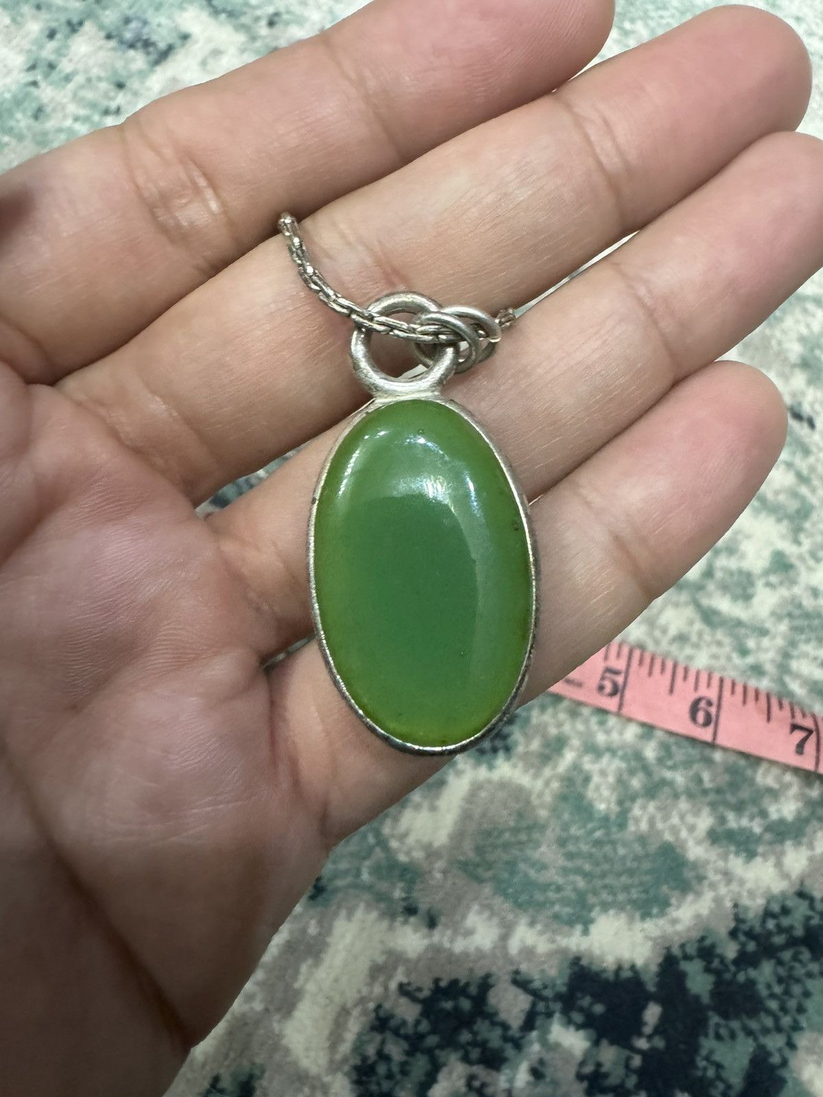 Jewelry VINTAGE DOUBLE SIDED GREEN JADE & BALTIC AMBER NECKLACE Size ONE SIZE - 5 Thumbnail