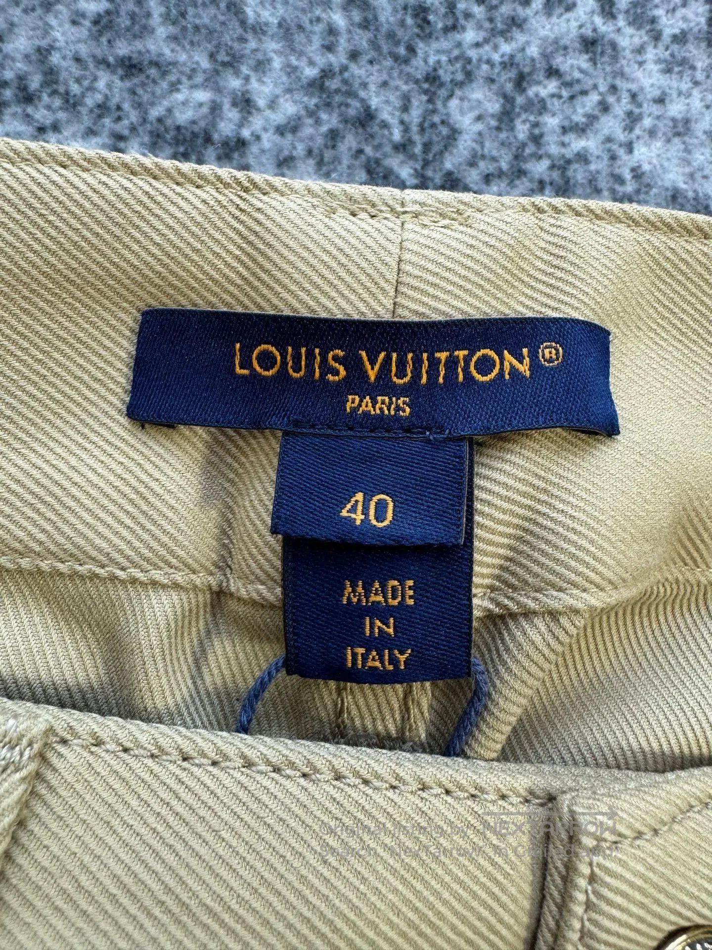 Louis Vuitton Louis Vuitton New Arrival Khaki Leather Patch Shorts| Size 39" - 3 Thumbnail