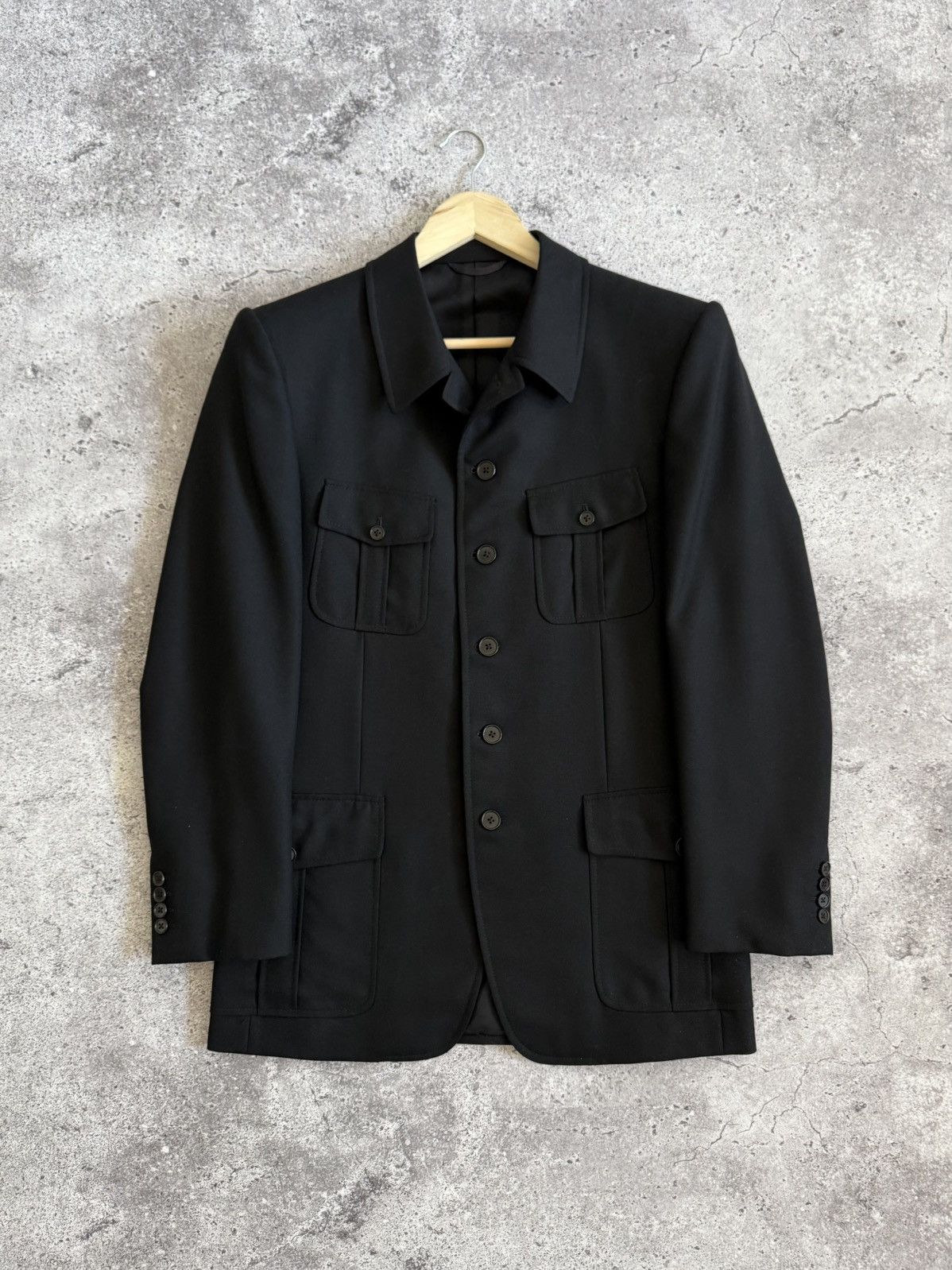 Francesco Smalto Vintage Francesco Smalto Paris Tailored Wool Safari Jacket Size 50R - 6 Thumbnail