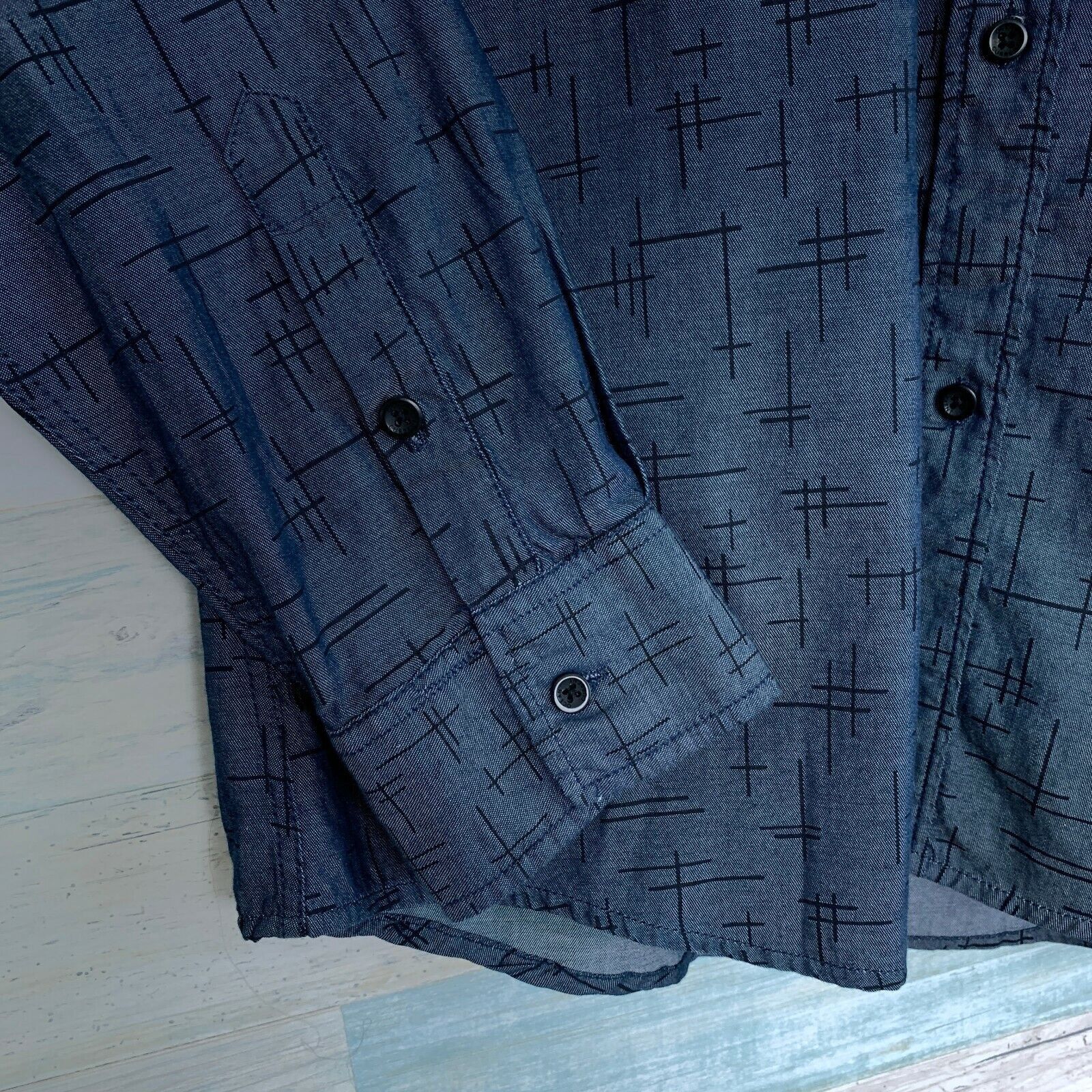 Ocean Current Ocean Current Chambray Printed Shirt Blue Button Front XL Size US XL / EU 56 / 4 - 4 Thumbnail