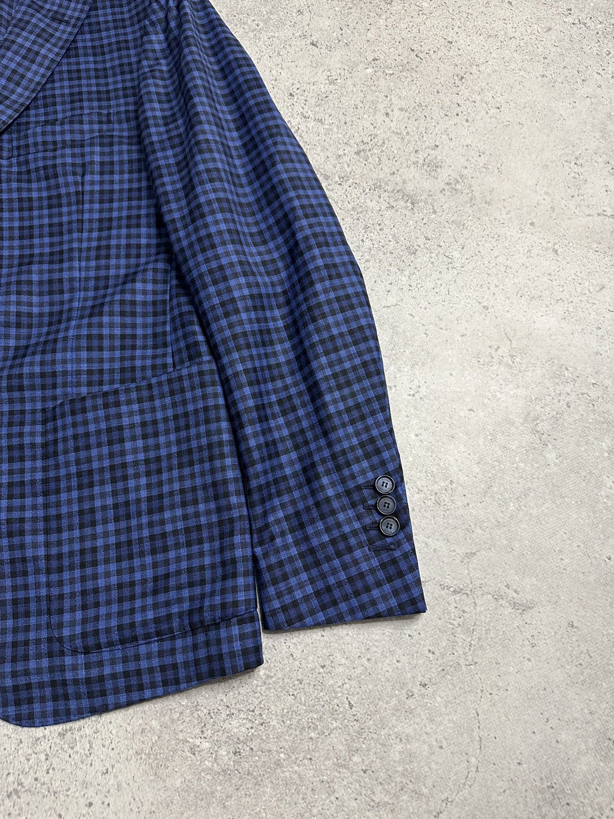 Boggi Boggi Milano Reda 1865 Blue Plaid Light Wool Button Blazer Size US S / EU 44-46 / 1 - 4 Thumbnail