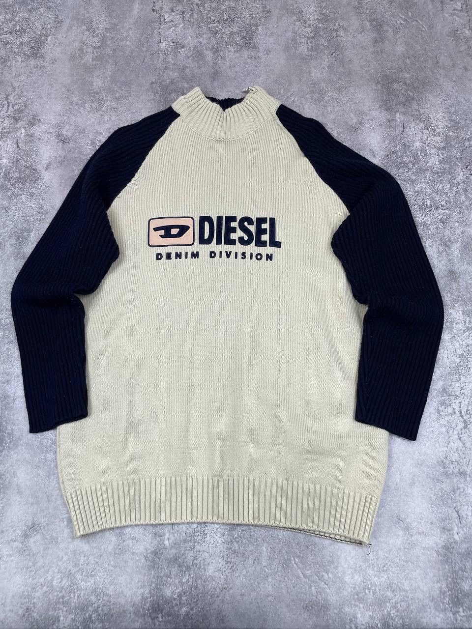 Diesel Diesel Men Vintage Knit Sweater Beige Navy Casual Size L Size US L / EU 52-54 / 3 - 1 Thumbnail