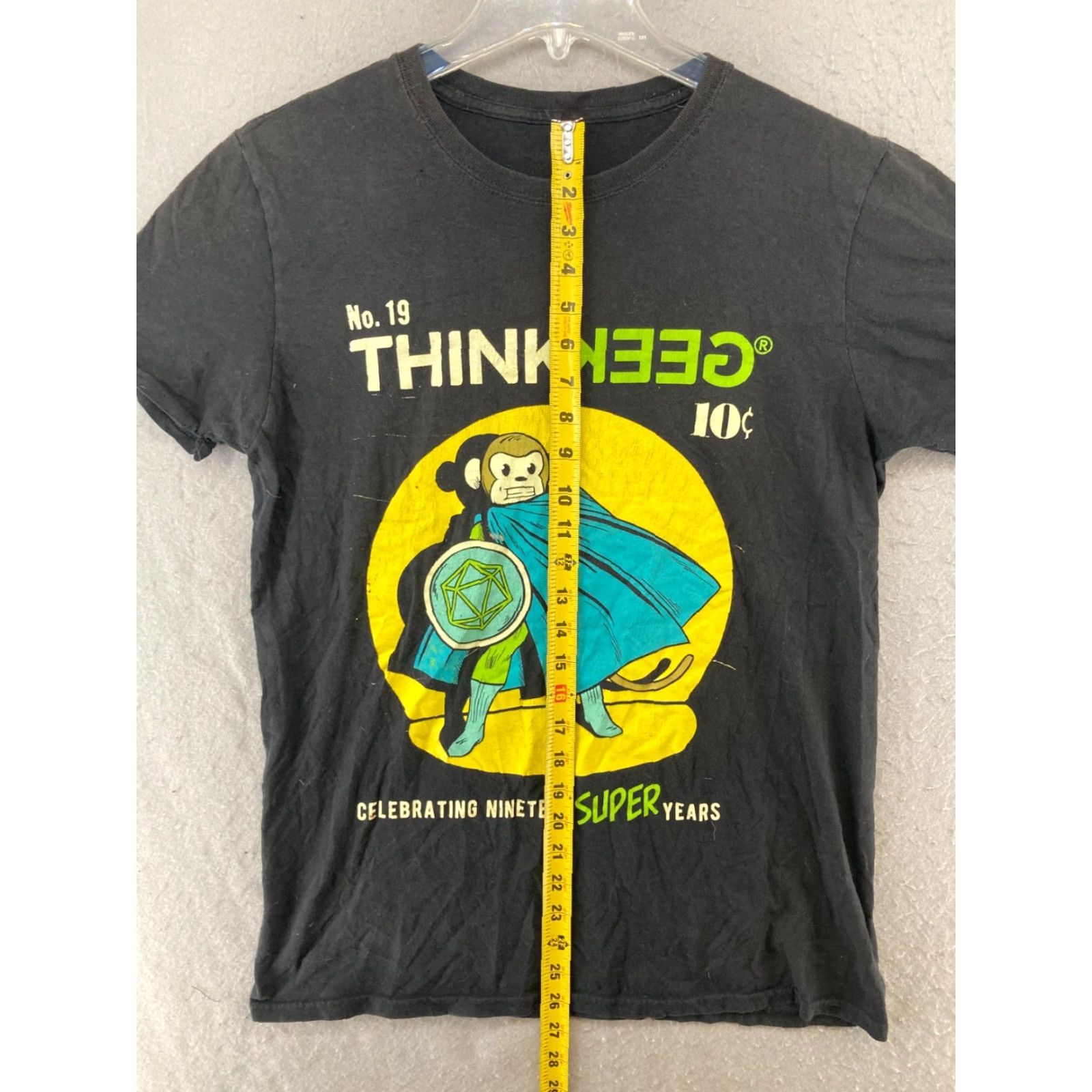 Vintage ThinkGeek Mens TShirt Small Black Super Monkey Shirt Adults S Black Graphic Print Crew Neck Nike? Wait no. Size US S / EU 44-46 / 1 - 3 Thumbnail