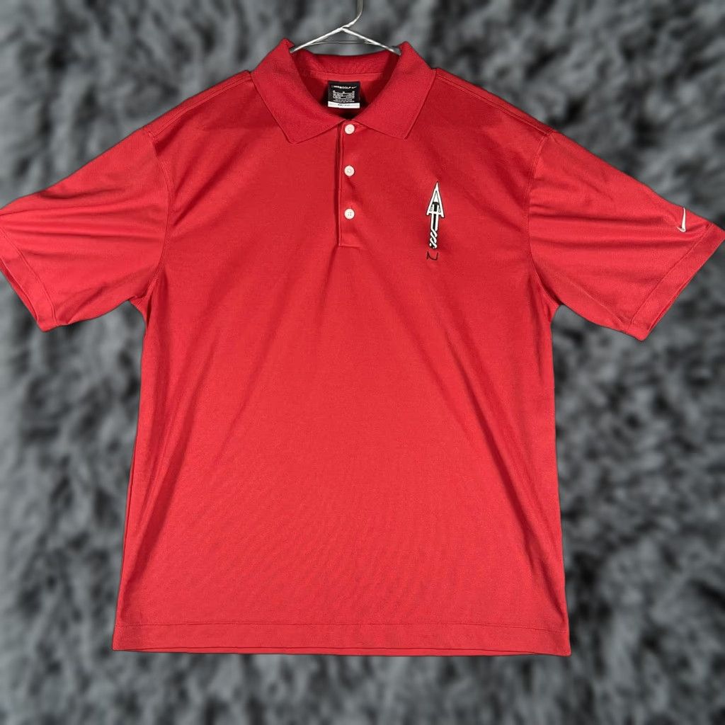 Nike Nike Golf Polo Shirt Mens M Red Arrowhead Logo Dri-Fit Performance NCAA Size US M / EU 48-50 / 2 - 1 Thumbnail