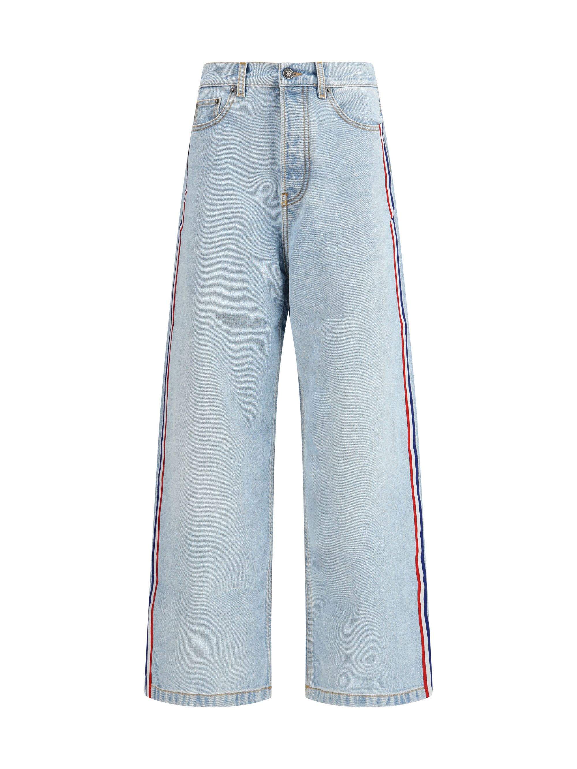 Fiorucci Tricolor Stripe Baggy Jeans Size 28" / US 6 / IT 42 - 1 Thumbnail