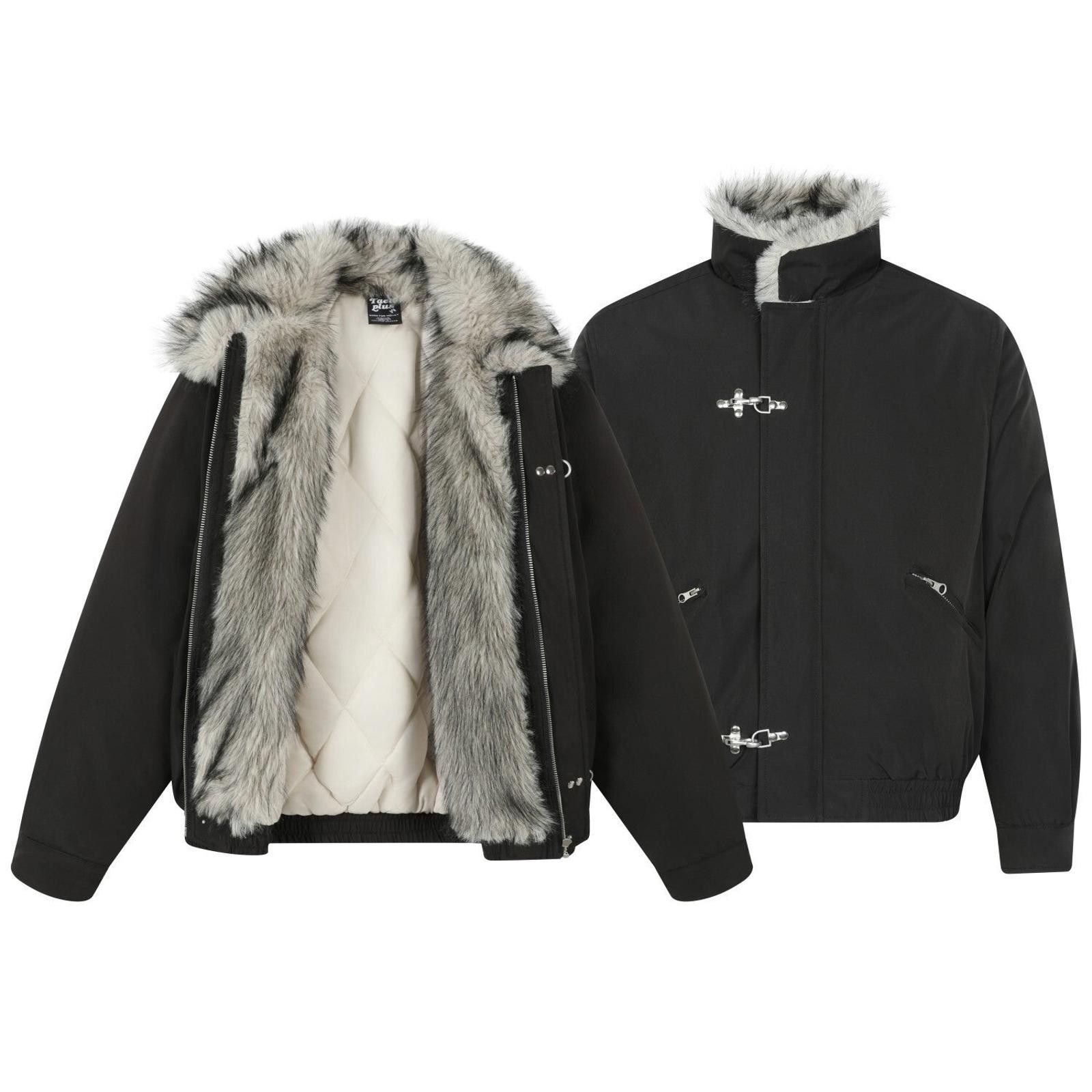 Japanese Brand Brown Faux Fur Lined Bomber Jacket, Warm Winter Coat Size US L / EU 52-54 / 3 - 7 Thumbnail