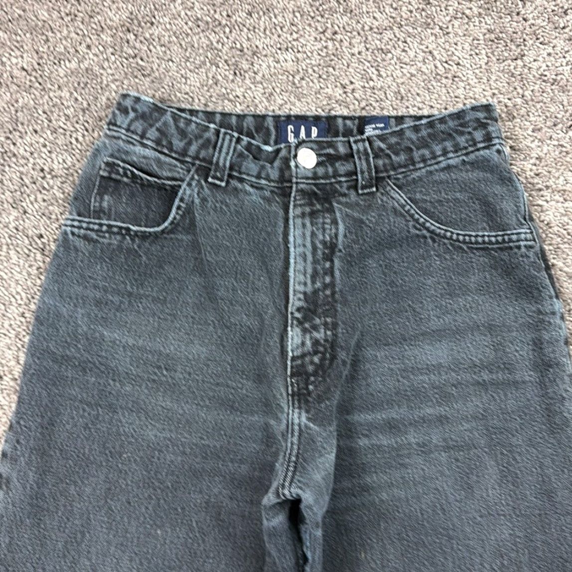 Gap VINTAGE GAP Jeans Womens 8 Black High Rise Tapered Denim 23x28 USA Size 30" / US 8 / IT 44 - 4 Thumbnail