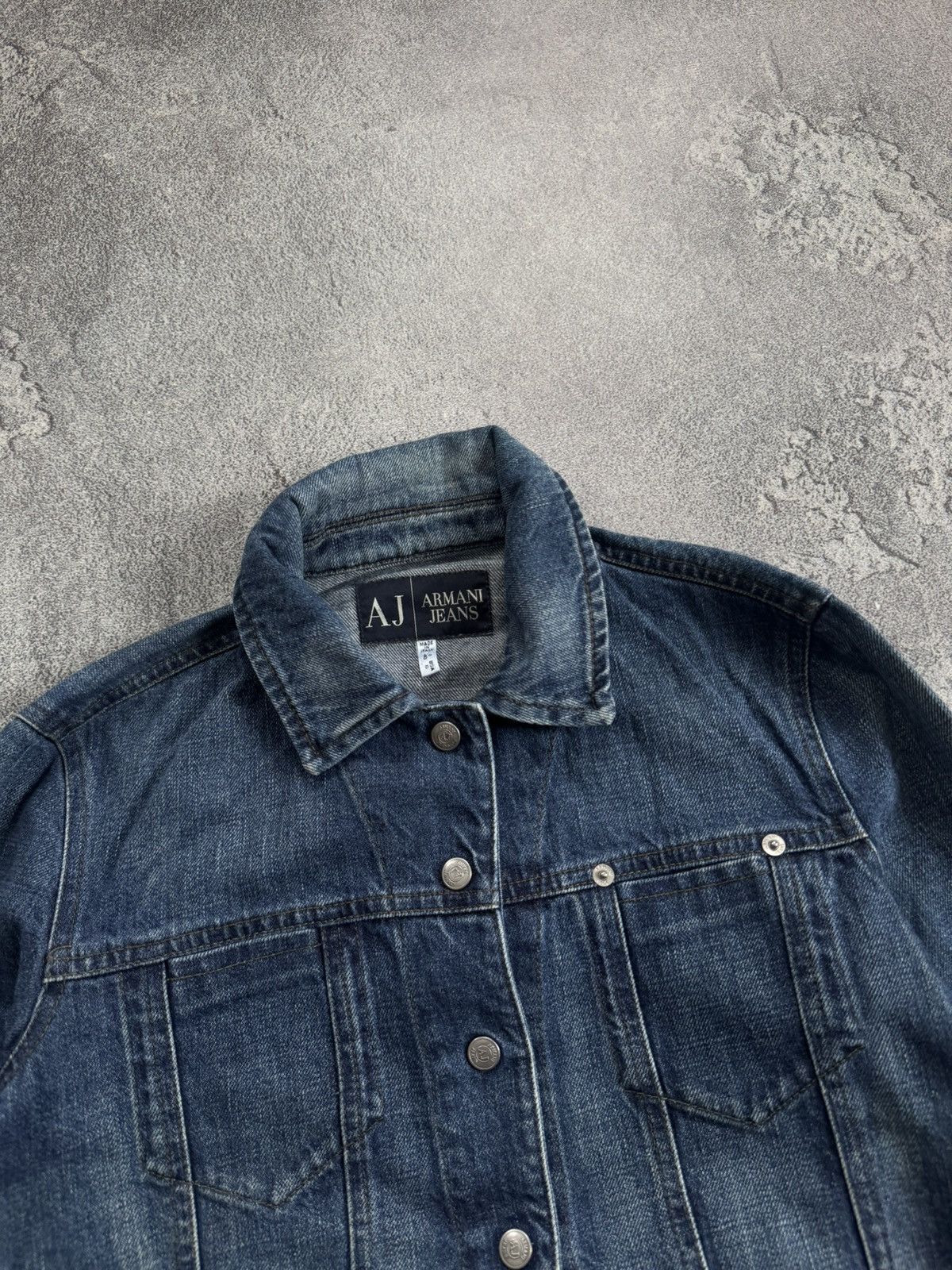 Armani Armani Jeans vintage retro denim indigo jacket track bomber Size S / US 4 / IT 40 - 15 Thumbnail