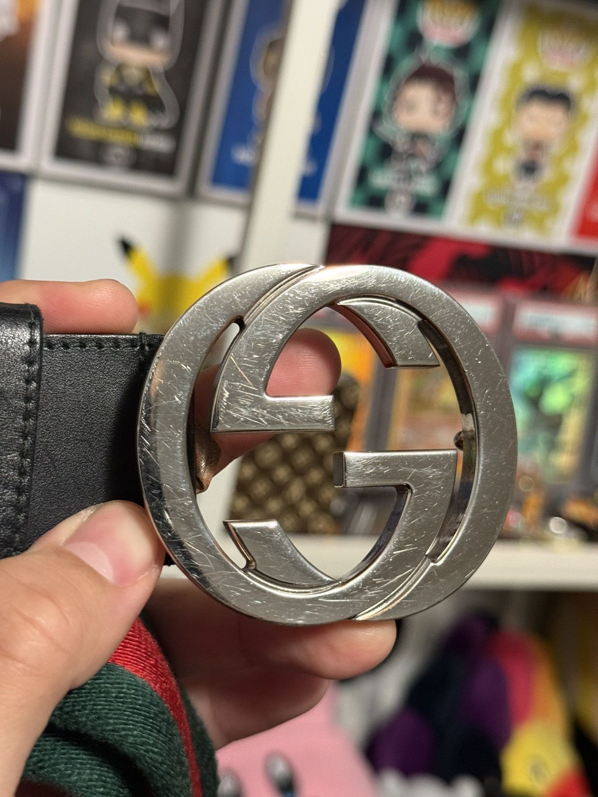 Gucci Gucci Red Green Belt Size 32 - 3 Thumbnail