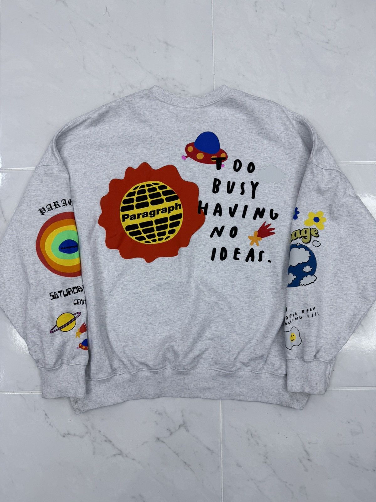 Japanese Brand PARAGRAPH Multi Graphic Logo Murakami Baggy Fit Sweatshirt Size US L / EU 52-54 / 3 - 12 Thumbnail