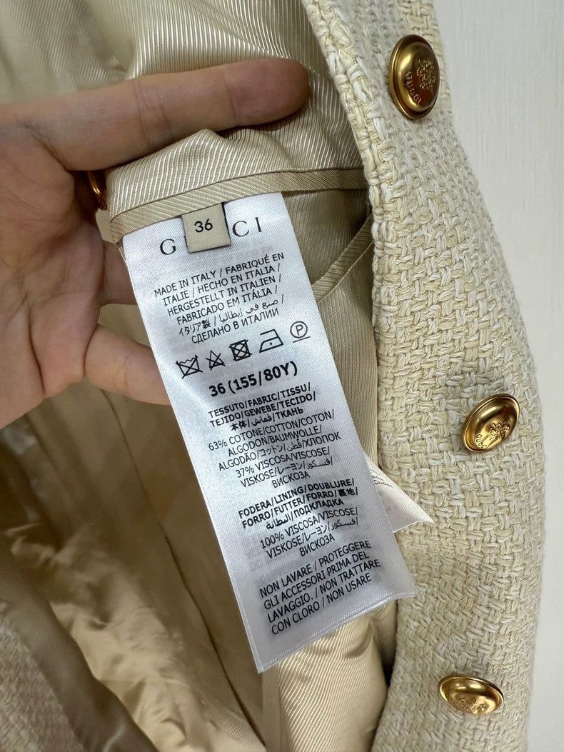 Gucci Gucci 23 Autumn and Winter White Gold Woven jacket 2503-Nex Size XS / US 0-2 / IT 36-38 - 5 Thumbnail
