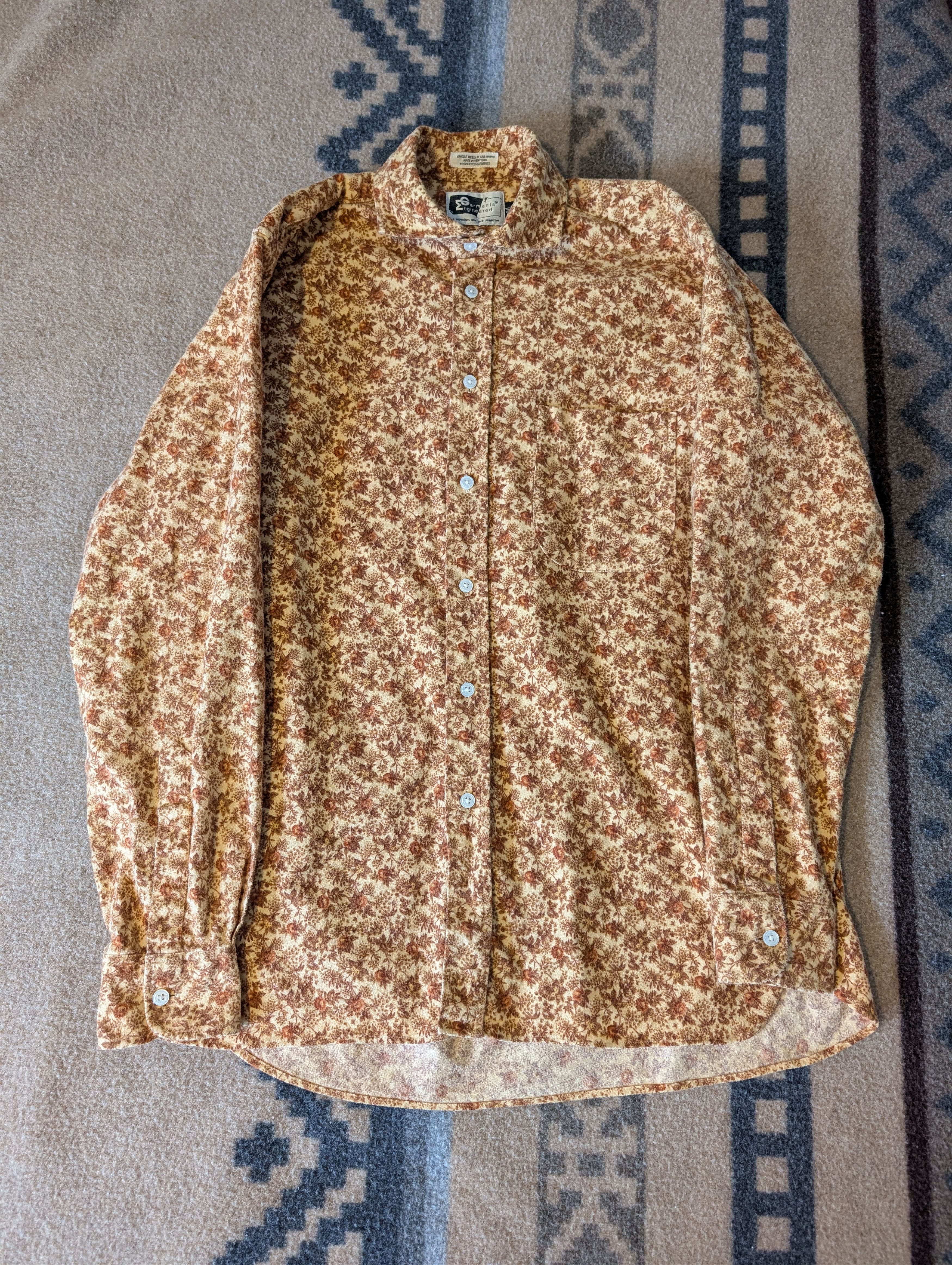 Engineered Garments EG Spread Collar Flannel Shirt Antique Floral Made in USA Size US M / EU 48-50 / 2 - 4 Thumbnail