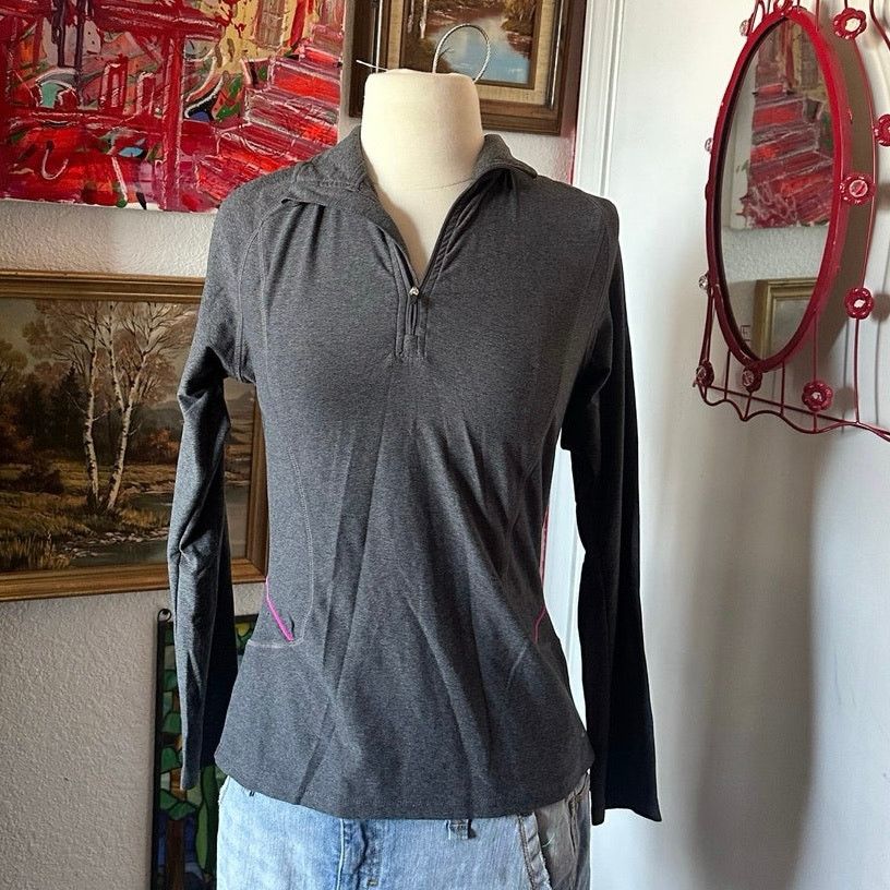 Champion champion pink gray long sleeve athletic shirt Size S / US 4 / IT 40 - 1 Thumbnail