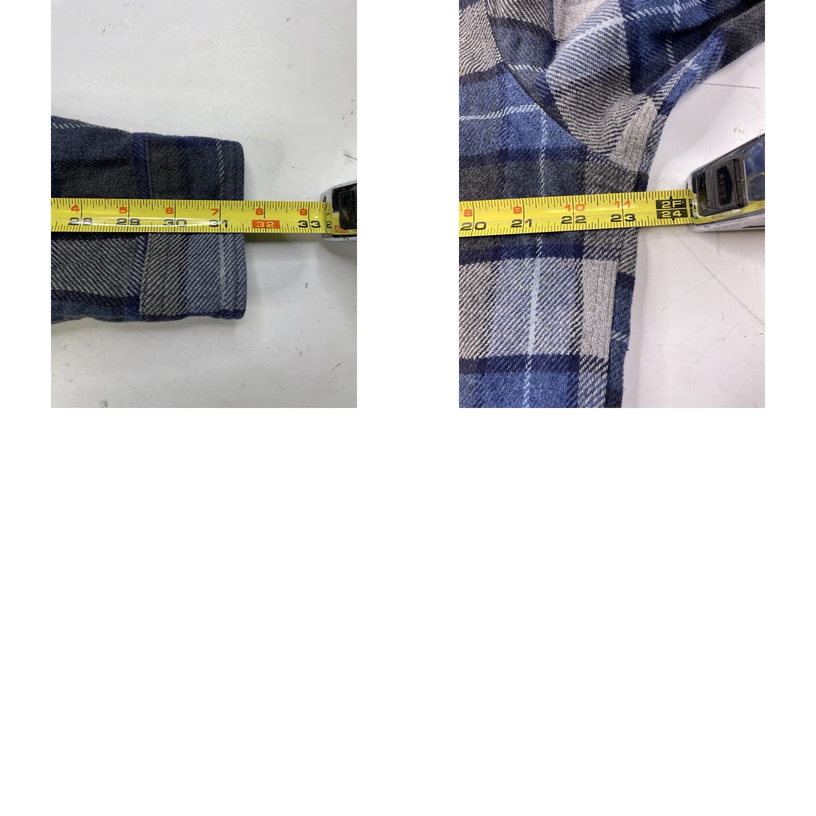 J.Crew J.CREW Wallace & Barnes Flannel Shirt Mens Large Heavyweight Plaid Cotton Blue Button-Up Long Sleeve Casual Addl. Details: Cuffs Damage/Sleeve Stain Size US L / EU 52-54 / 3 - 8 Thumbnail