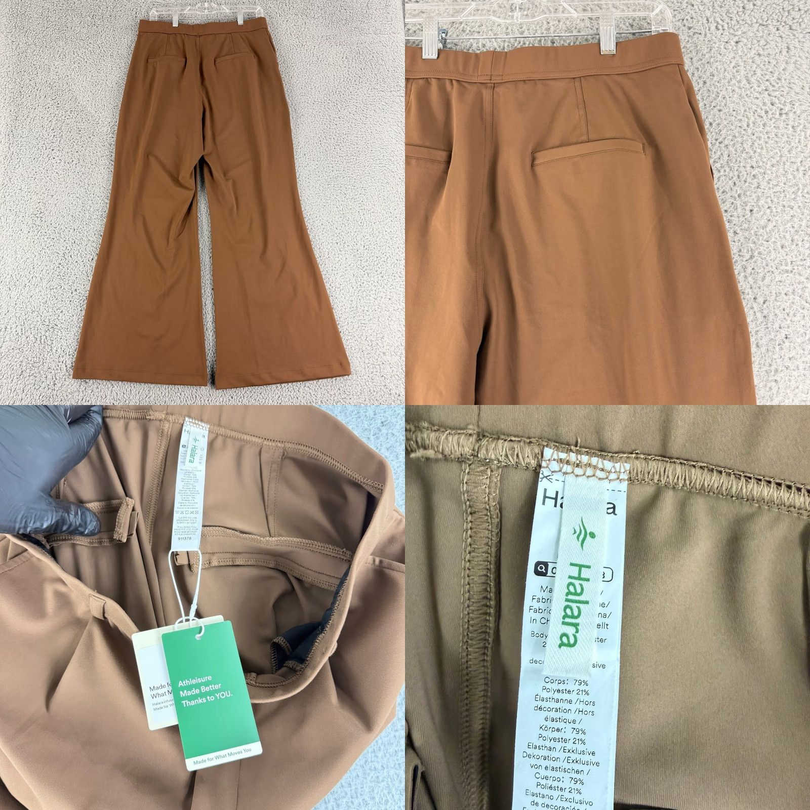 Vintage Halara Wide Leg Pants Women L Brown Pleated High Waisted NWT Size 36" / US 14 / IT 50 - 8 Thumbnail