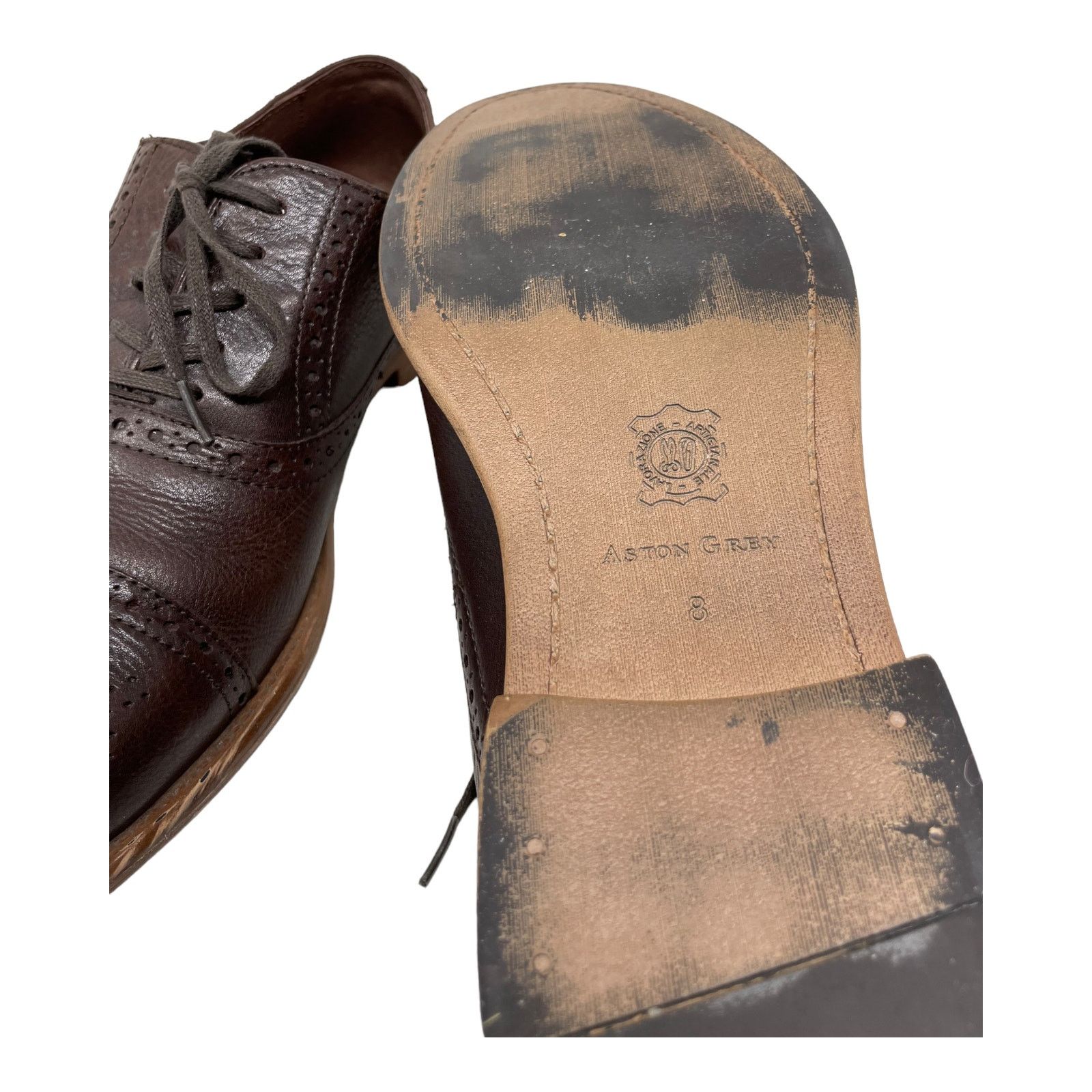 Aston Grey Aston Grey Brown Crocket Leather Oxfords men shoes Size 8 Size US 8 / EU 41 - 3 Thumbnail