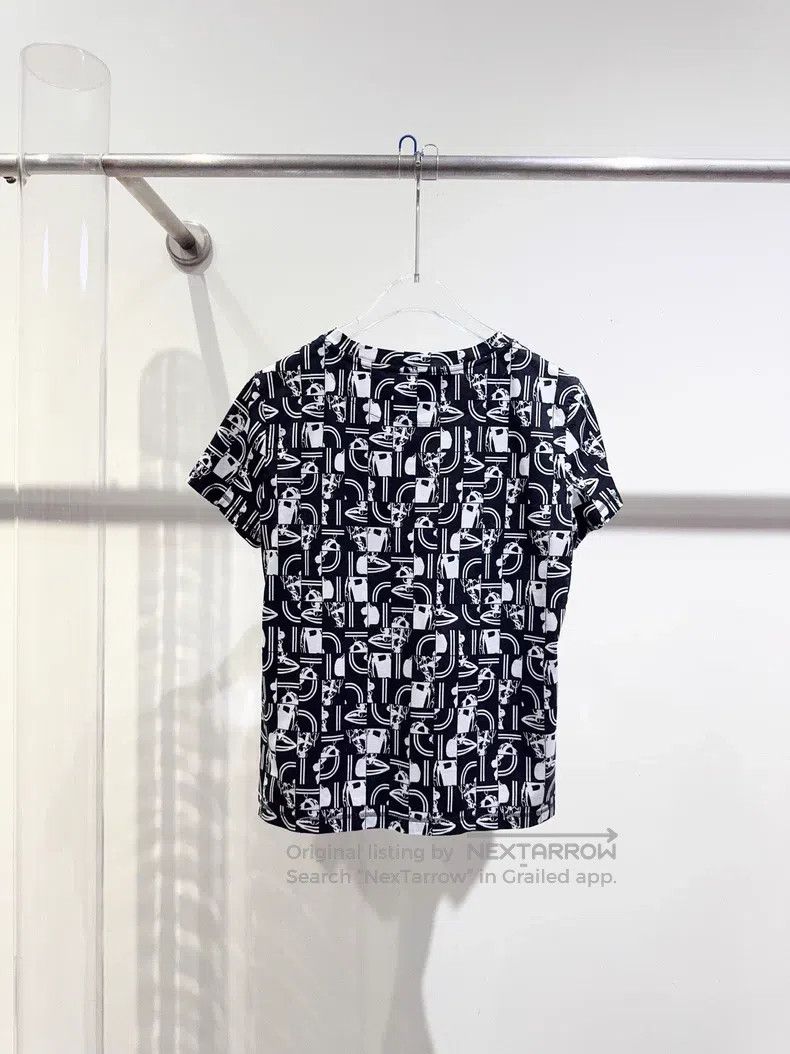 Hermes Hermes Black and White Geometric Print Short Sleeve Size XS / US 0-2 / IT 36-38 - 3 Thumbnail