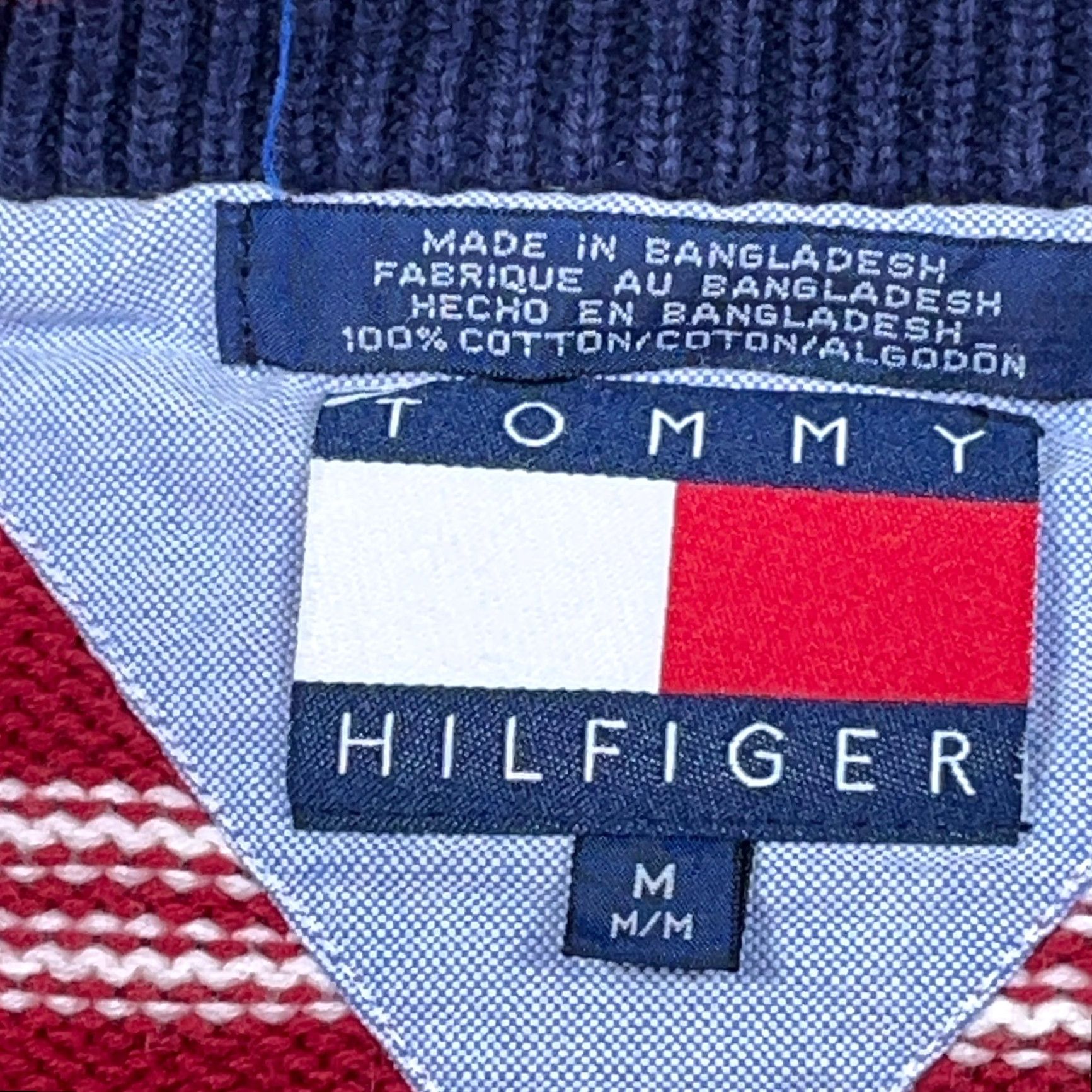 Tommy Hilfiger VINTAGE Tommy Hilfiger Sweater Men M Red Striped Heavy Knit Pullover Crew Neck 90s Modern Classic Mens Size US M / EU 48-50 / 2 - 4 Thumbnail