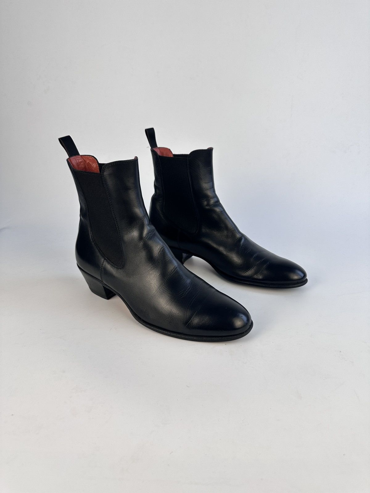 Santoni Santoni Italy Black Leather Chelsea Boots 38.5 Ankle Boots Size US 8 / IT 38 - 1 Thumbnail