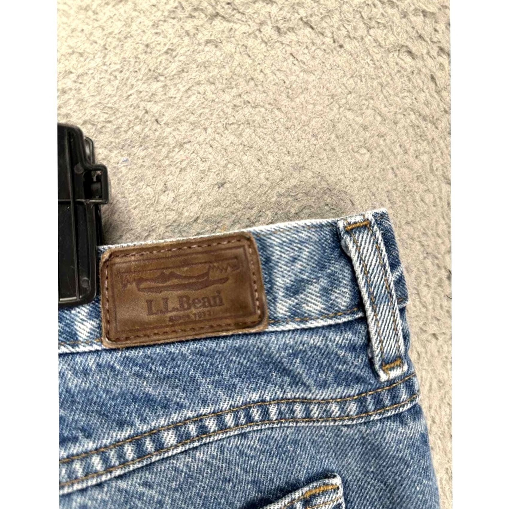 Vintage L.L. Bean Jeans Mens 42X30 Blue Distressed Relaxed Fit Straight Denim Pants Size US 42 / EU 58 - 6 Thumbnail