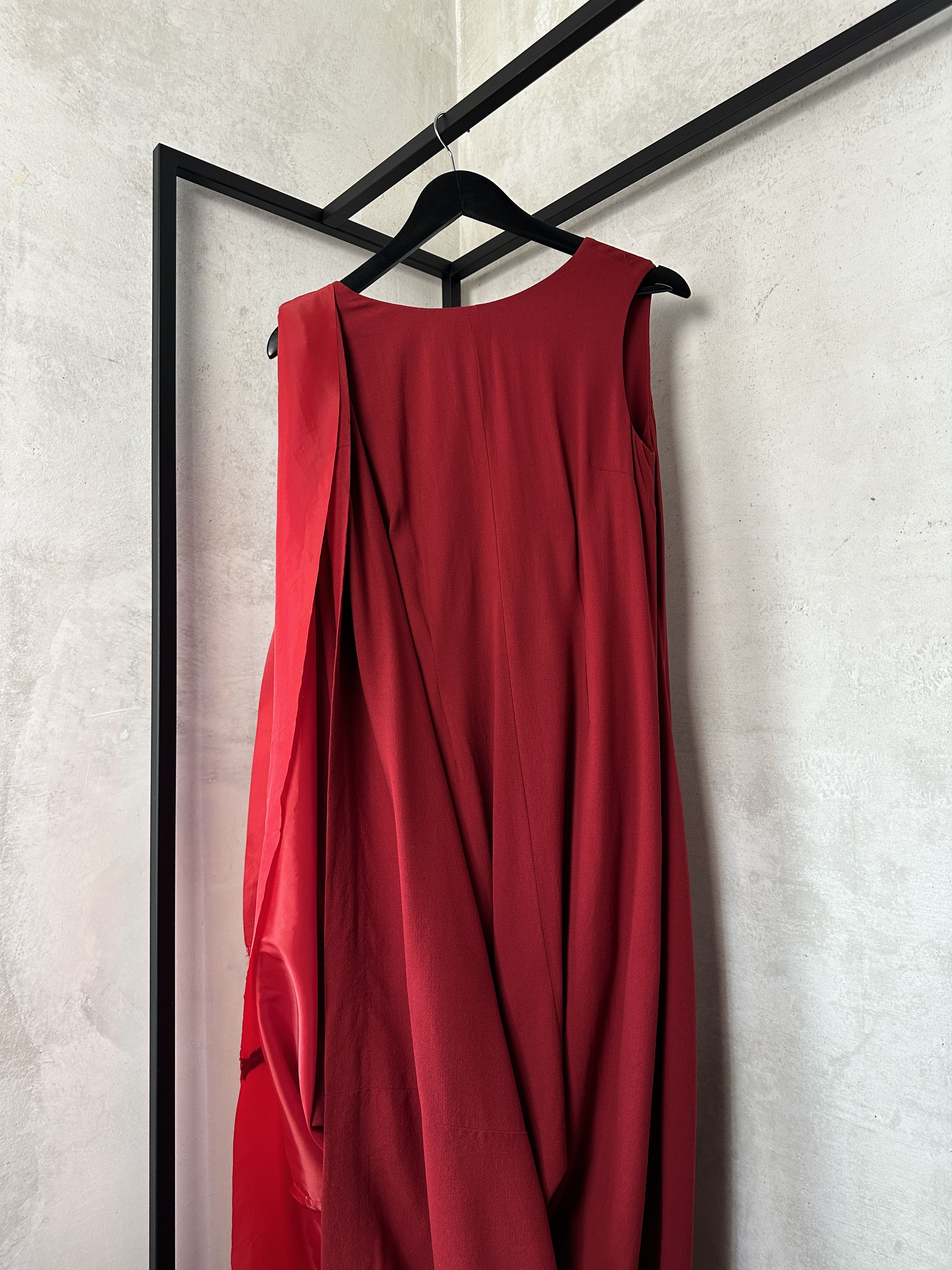 H&M × Maison Margiela Maison Martin Margiela x H&M Red Draped Asymmetrical Dress Size XS / US 0-2 / IT 36-38 - 5 Thumbnail