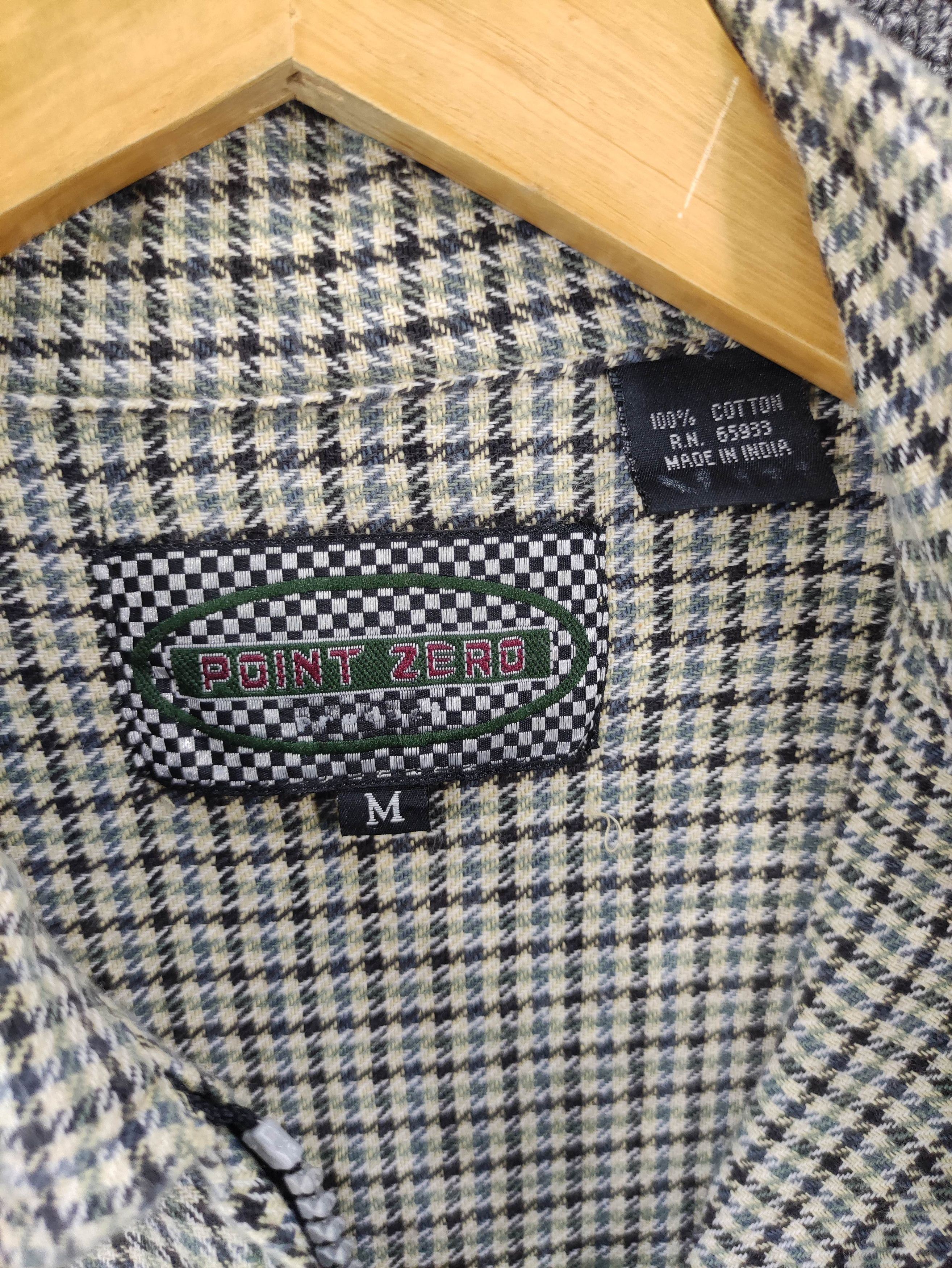 Japanese Brand Vintage Point Zero Houndstooth Shirt Zipper Long Sleeve Size US L / EU 52-54 / 3 - 3 Thumbnail