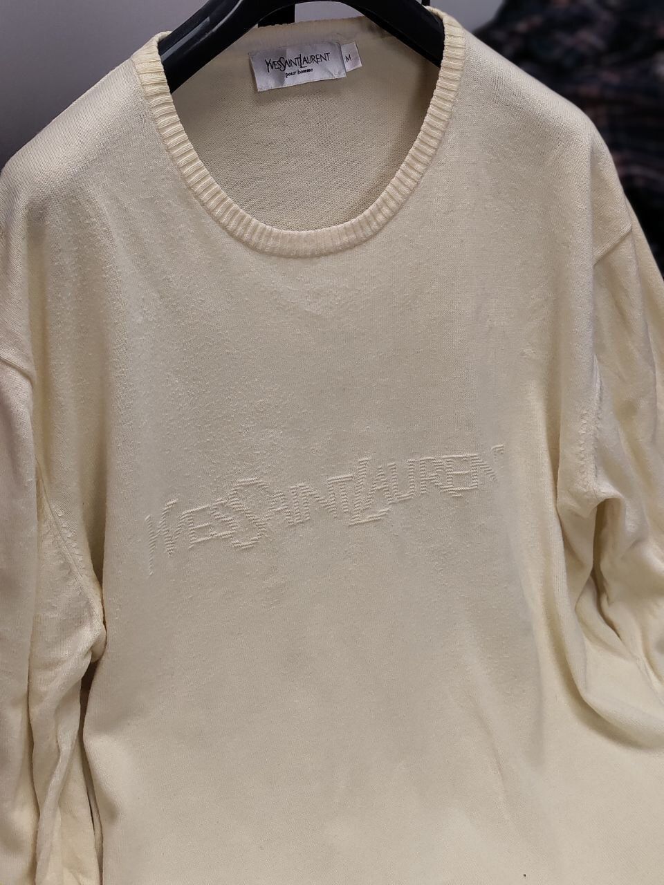 Yves Saint Laurent Vintage Yves Saint Laurent yellow big Logo Light Sweater Size US M / EU 48-50 / 2 - 20 Thumbnail