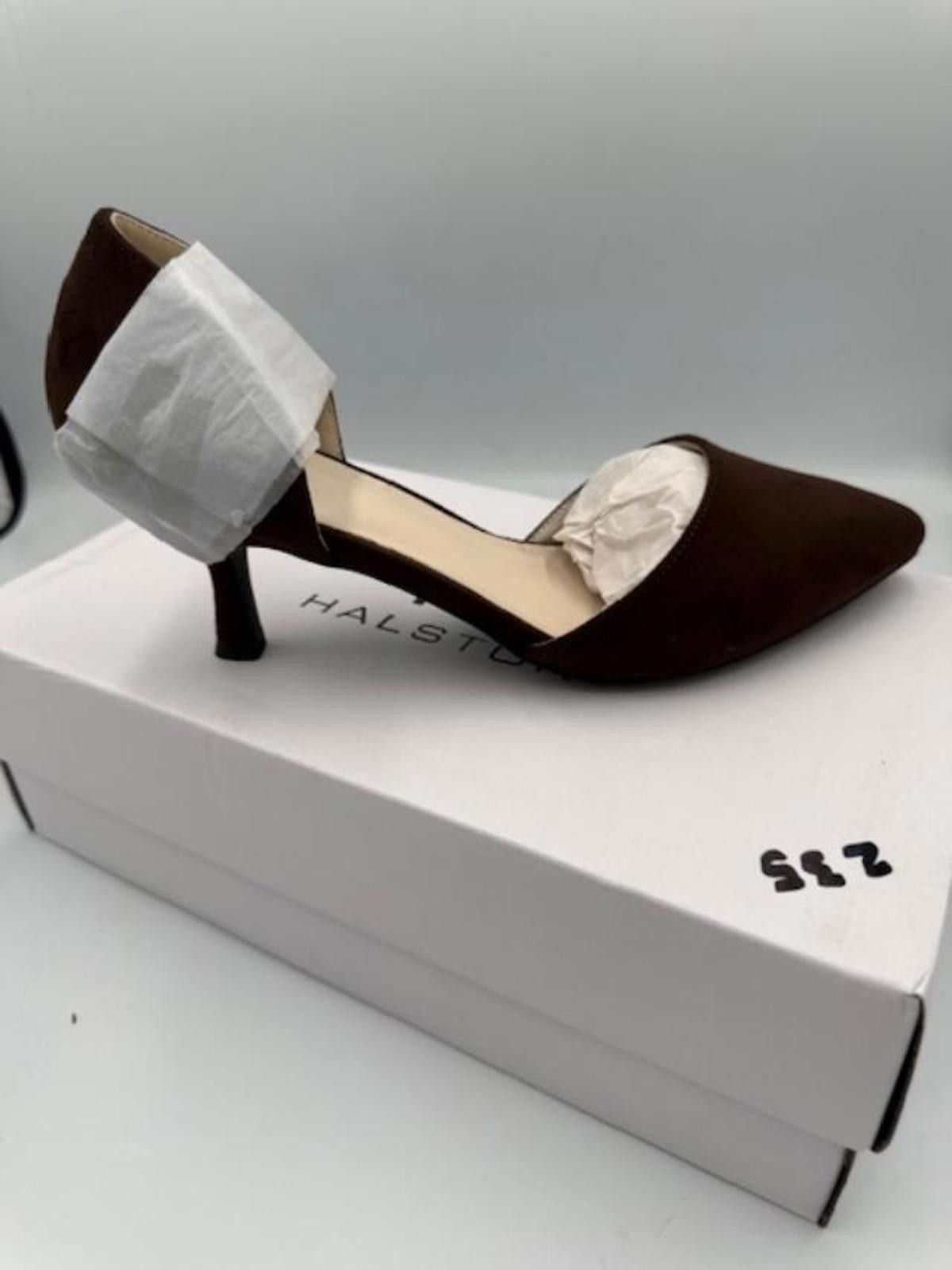 Halston III Halston Brown Pointed Toe Kitten Heel Shoes - Size 7 Size US 7 / IT 37 - 4 Thumbnail
