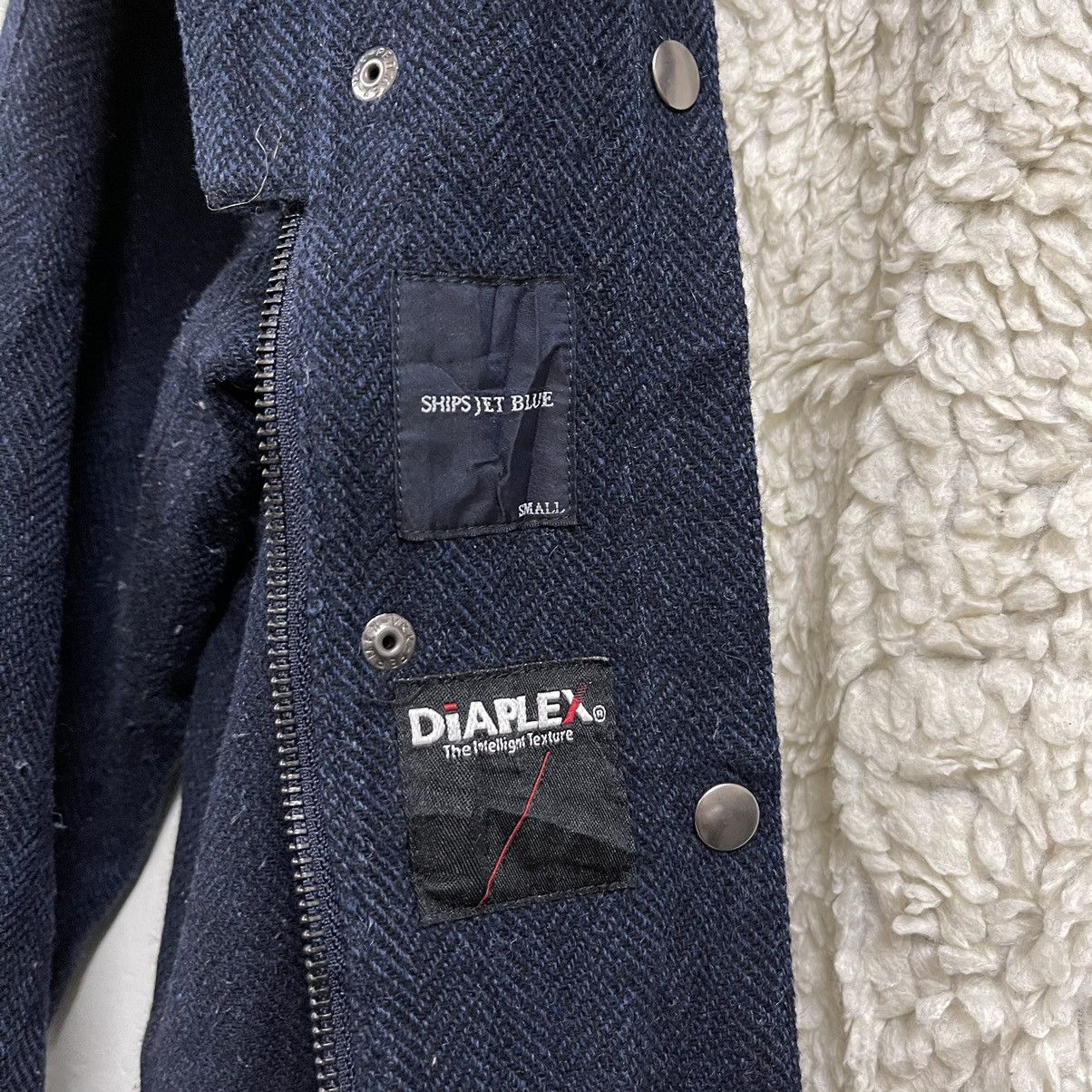 Japanese Brand Ships Jet Blue Diaplex Wool Hoodie Jacket Size US S / EU 44-46 / 1 - 5 Thumbnail