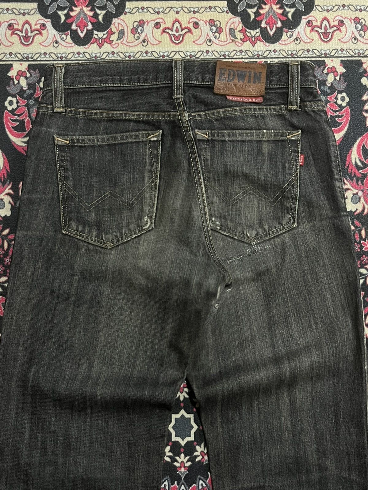 If Six Was Nine ⚡️Grunge⚡️Vintage Edwin Made in Japan Dark Wash Repair Jeans Size US 28 / EU 44 - 7 Thumbnail