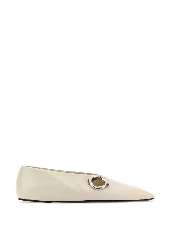 Jil Sander o1w1db10825 Ballerina Flat Shoes in White Size US 11 / IT 41 - 1 Thumbnail