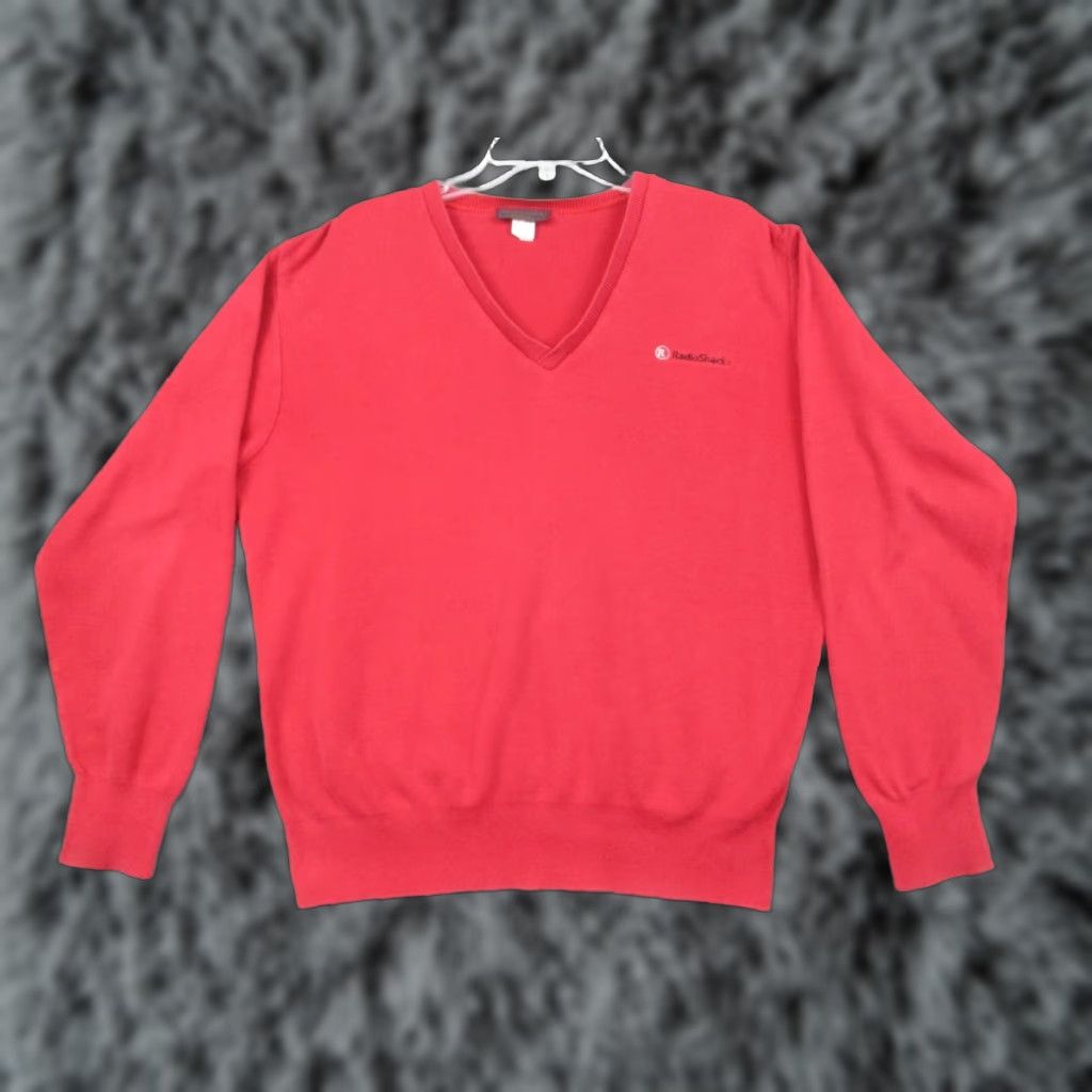 Vintage VINTAGE Radio Shack Sweater Men’s Large Red Cotton Made in USA Size US L / EU 52-54 / 3 - 1 Thumbnail