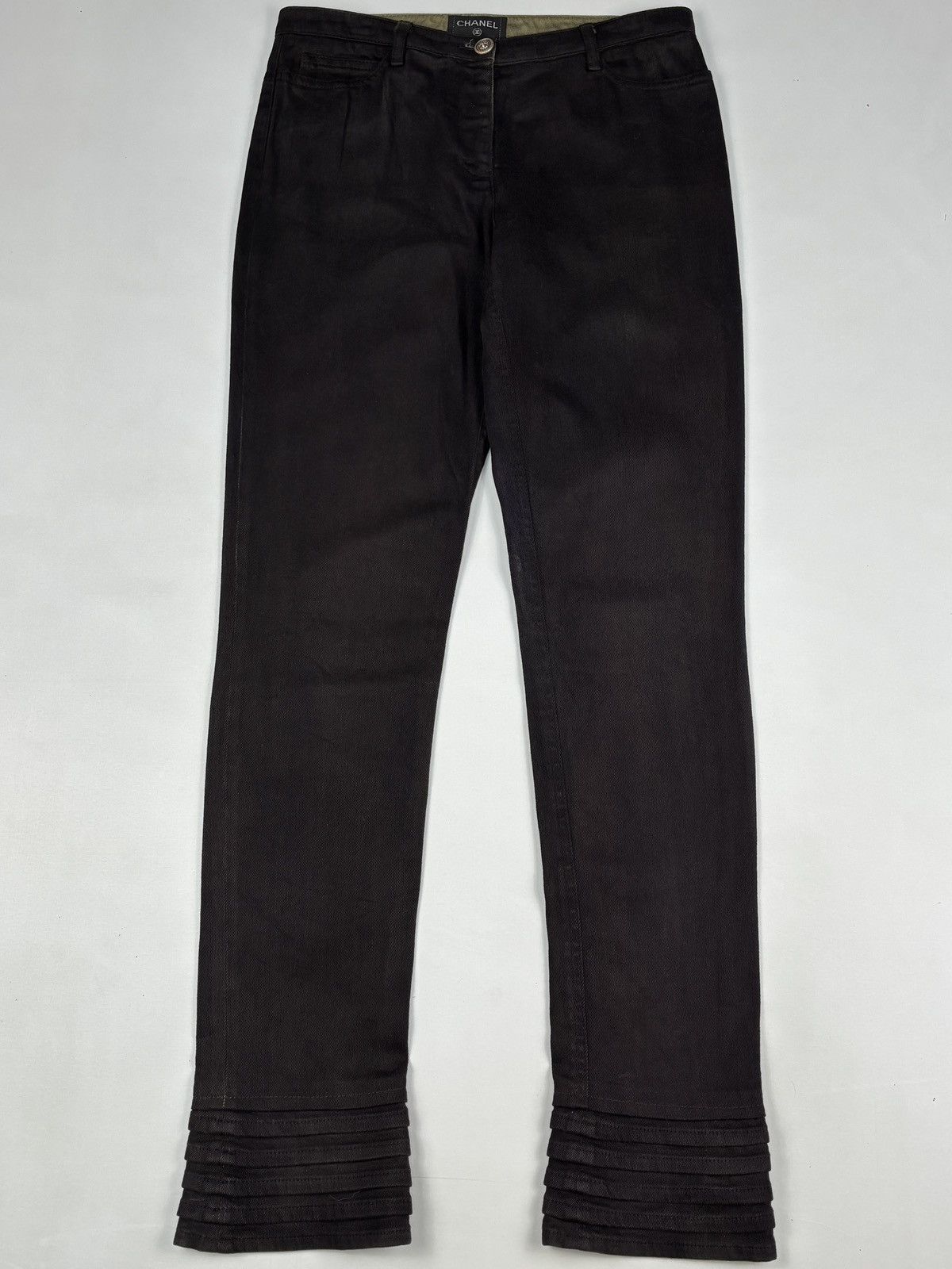 Chanel F/W 2008 Karl Lagerfield Era Pleated Hem Slim Fit Jeans Size 29" - 1 Thumbnail