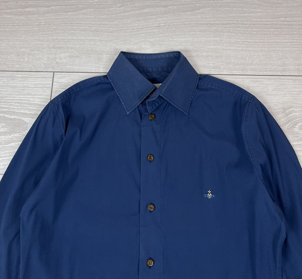 Vivienne Westwood MAN Logo Blue Button Shirt