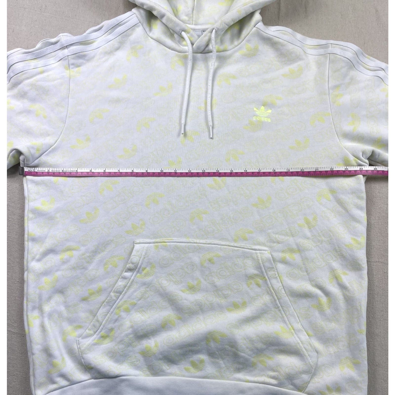 Adidas Adidas White Hoodie XL Mens Sweatshirt Trefoil All Over Logo Track Pullover Hood Size US XL / EU 56 / 4 - 4 Thumbnail