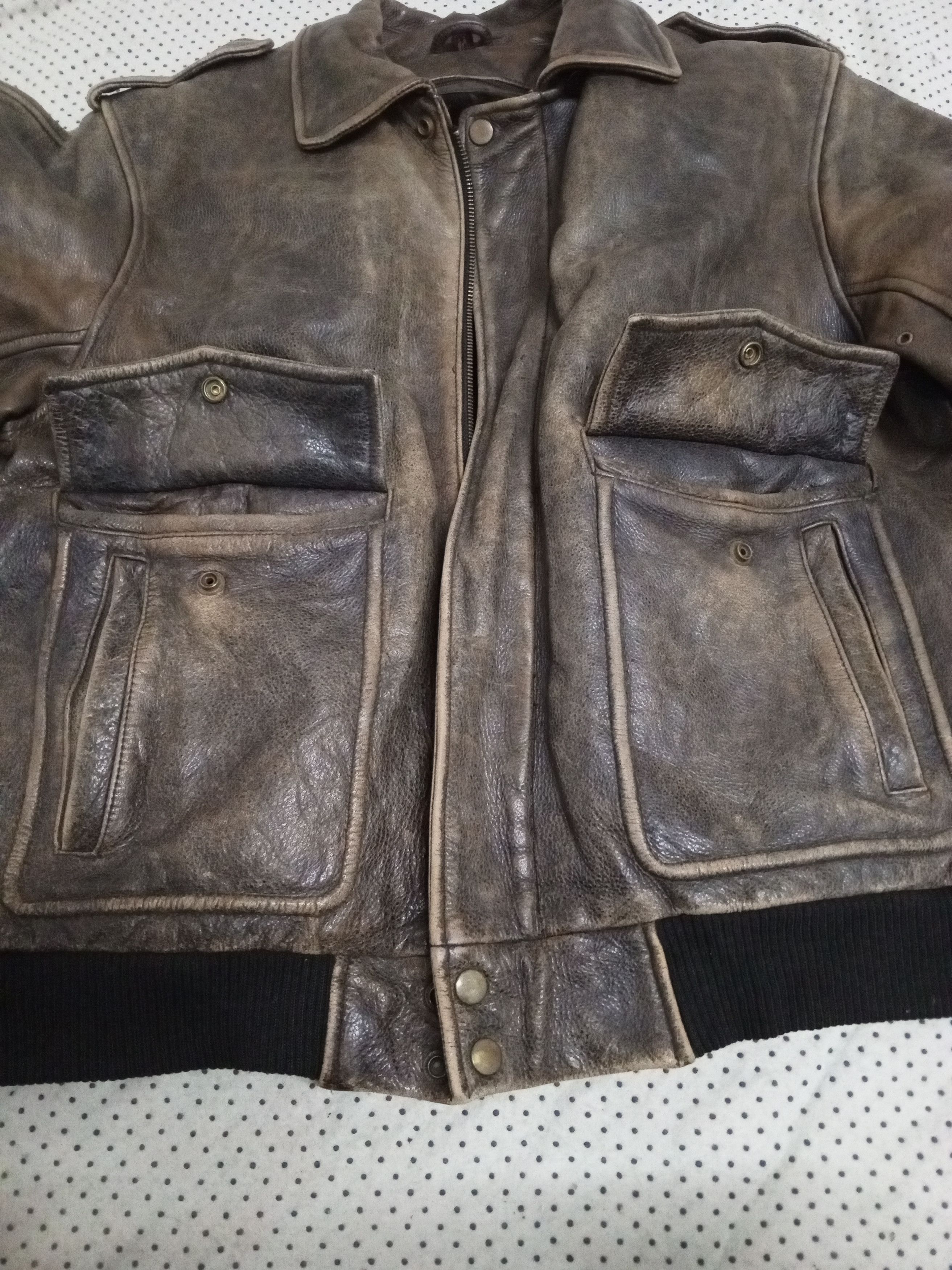Other DANBURY USA ARMY STYLE LEATHER JACKET Size US L / EU 52-54 / 3 - 9 Thumbnail