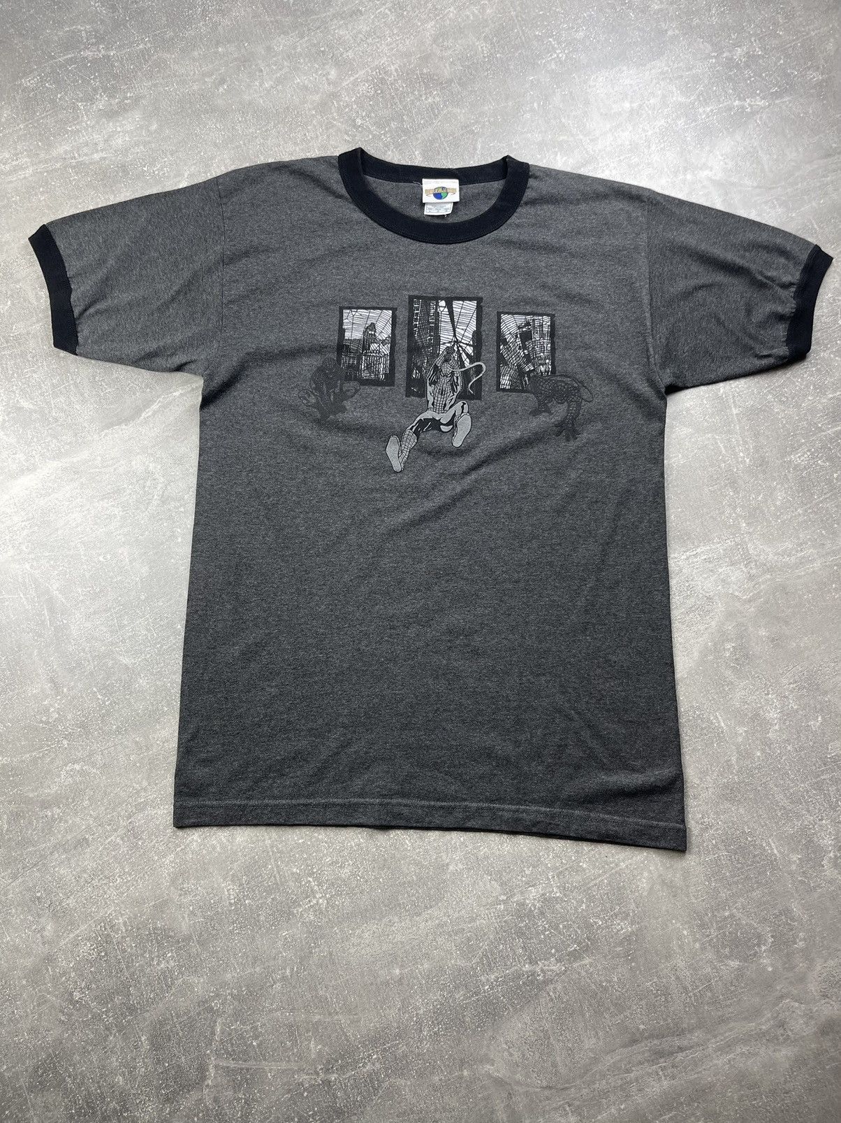 Marvel Comics × Universal Studios × Vintage Vintage Marvel Spider Man Gray Big Log T-Shirt 00s Size US L / EU 52-54 / 3 - 2 Thumbnail