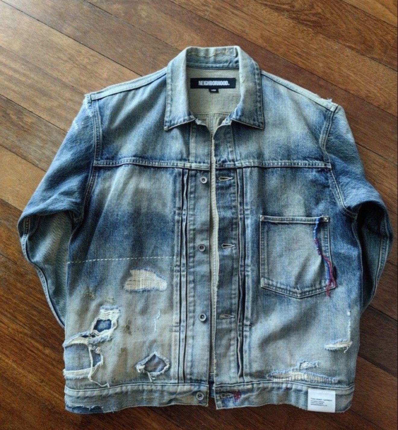 Neighborhood Neighborhood Distressed Denim Jacket Size US L / EU 52-54 / 3 - 1 Thumbnail