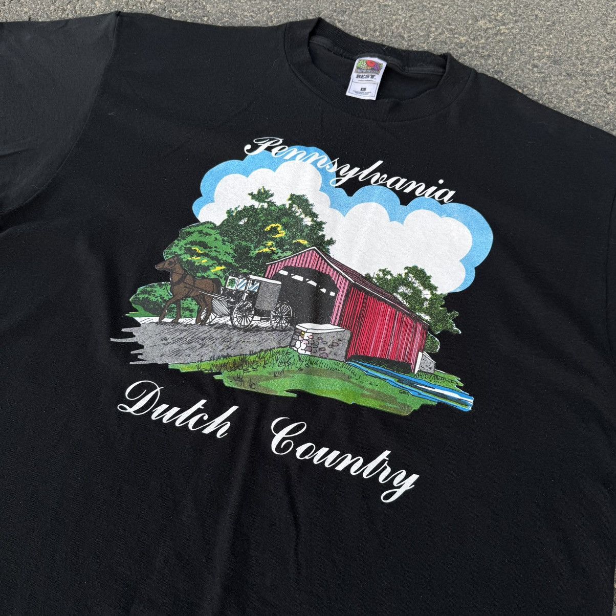 Fruit Of The Loom 90s Vintage Pennsylvania Dutch Country Cottage Tee Cute FOTL Size US XL / EU 56 / 4 - 10 Thumbnail