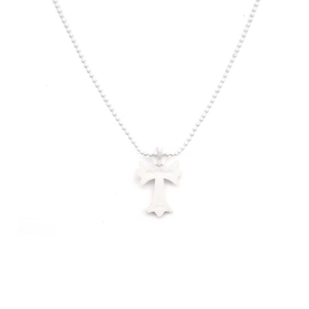 Chrome Hearts Chrome Hearts White Resin Cross Pendant Ball Chain Necklace Size ONE SIZE - 2 Thumbnail