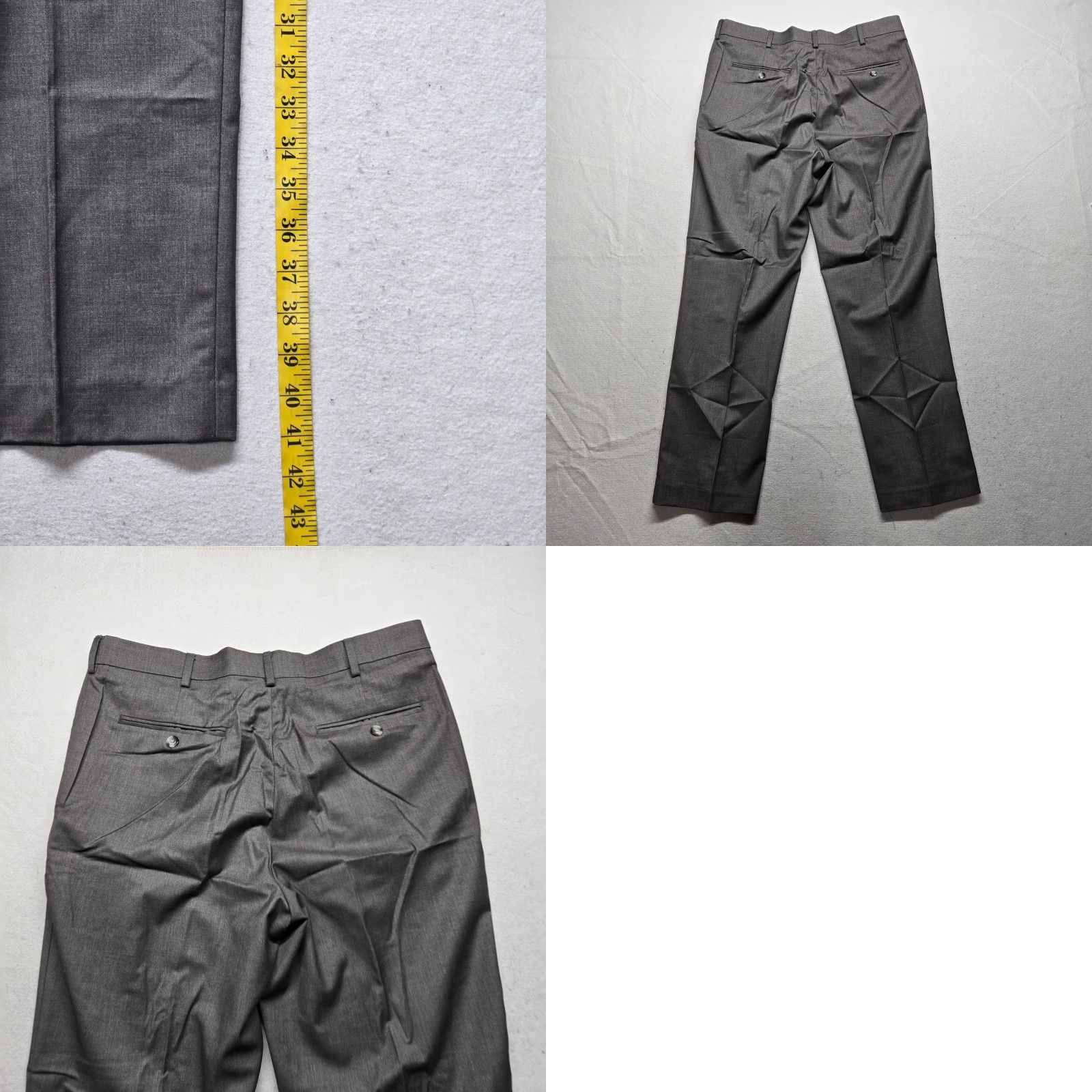 Savane Savane Mens Dress Pants Flat Front Gray Polyester 34 x 30 Adult Regular Straight Size US 34 / EU 50 - 8 Thumbnail