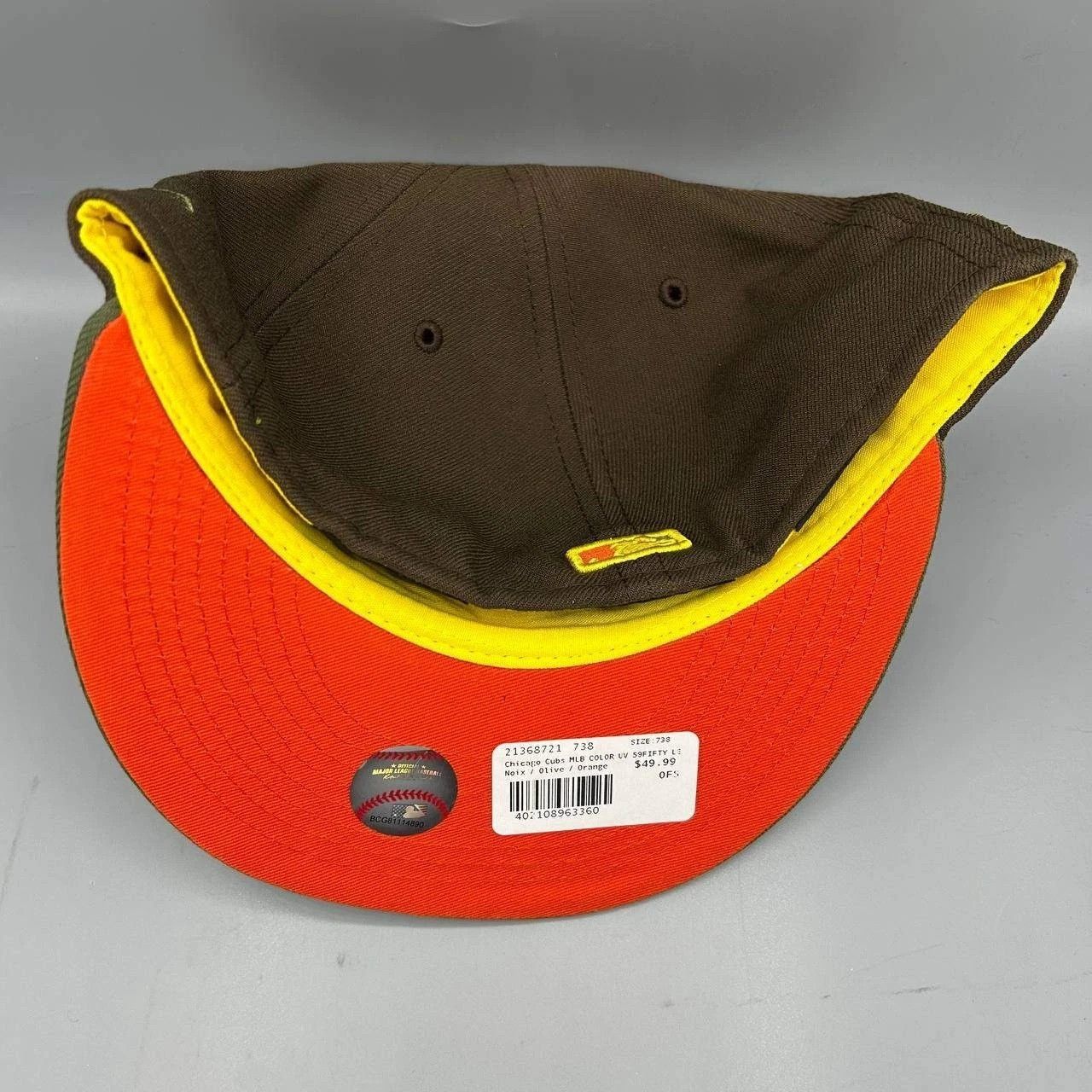 New Era Chicago Cubs Hat Men 7 3/8 Brown Green MLB Fitted Cap New Size ONE SIZE - 5 Thumbnail