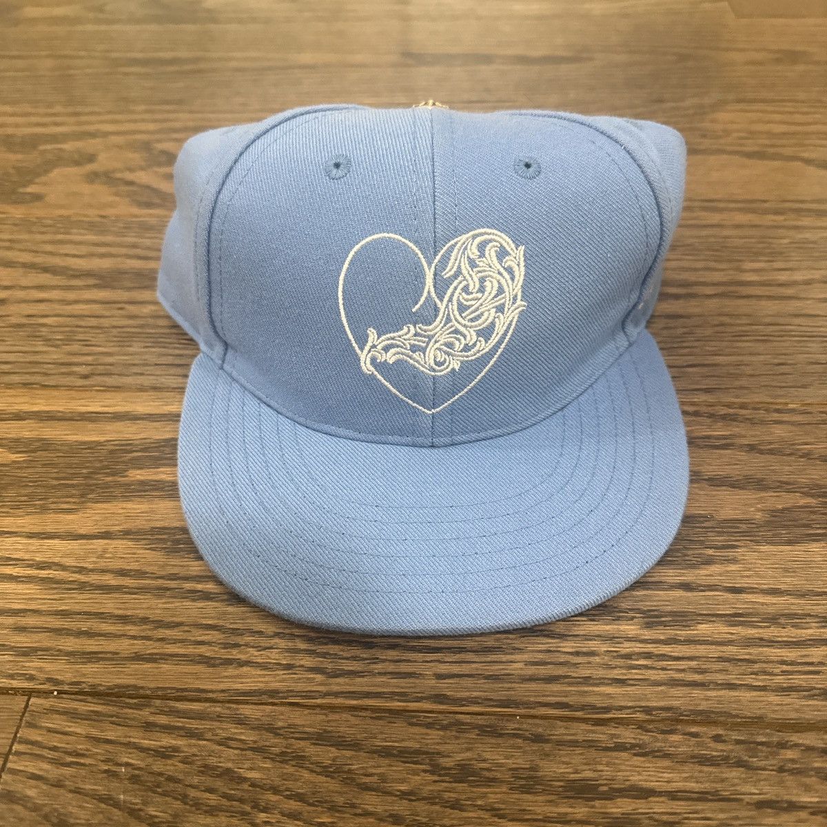 Chrome Hearts “LOVE YOU” Fitted Hat Baby Blue Size 30 - 1 Thumbnail